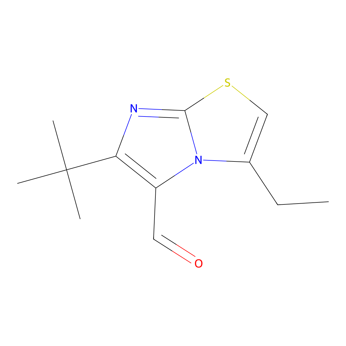 6-tert-Butyl-3-ethylimidazo[2,1-b][1,3]thiazole-5-carbaldehyde molecular structure, CAS 2092511-14-1