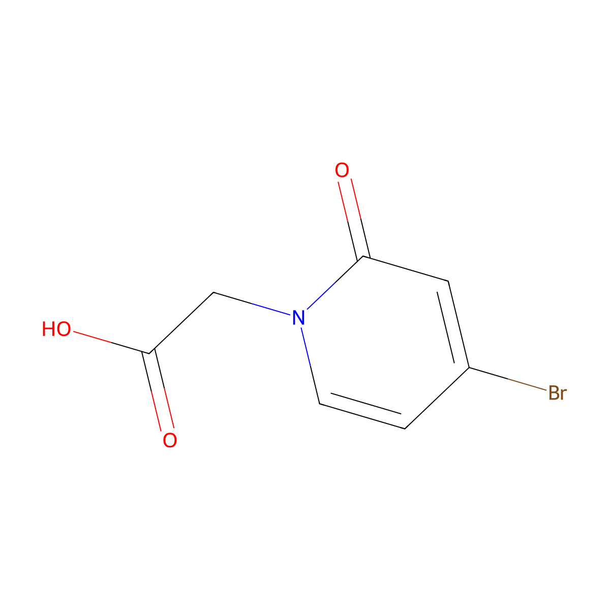 2-(4-Bromo-2-oxo-1,2-dihydropyridin-1-yl)acetic acid molecular structure, CAS 2092511-19-6
