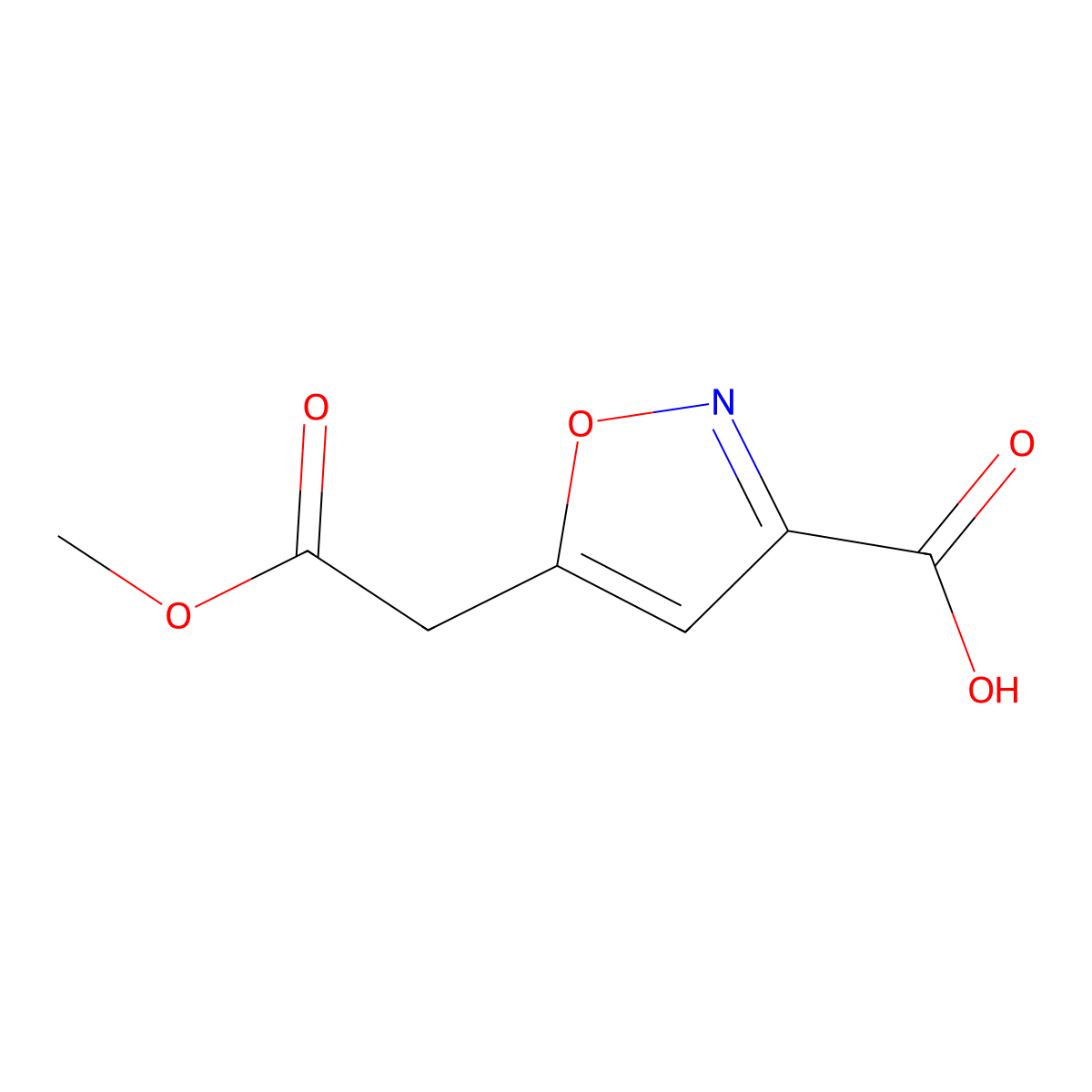 5-(2-Methoxy-2-oxoethyl)-1,2-oxazole-3-carboxylic acid molecular structure, CAS 2092512-55-3