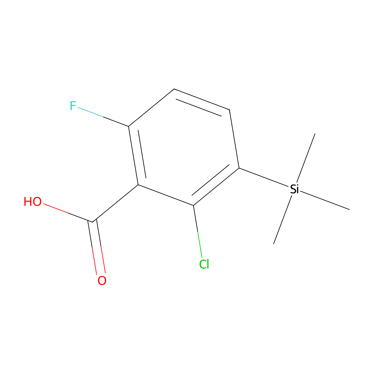 2-Chloro-6-fluoro-3-(trimethylsilyl)benzoic acid molecular structure, CAS 2092513-11-4