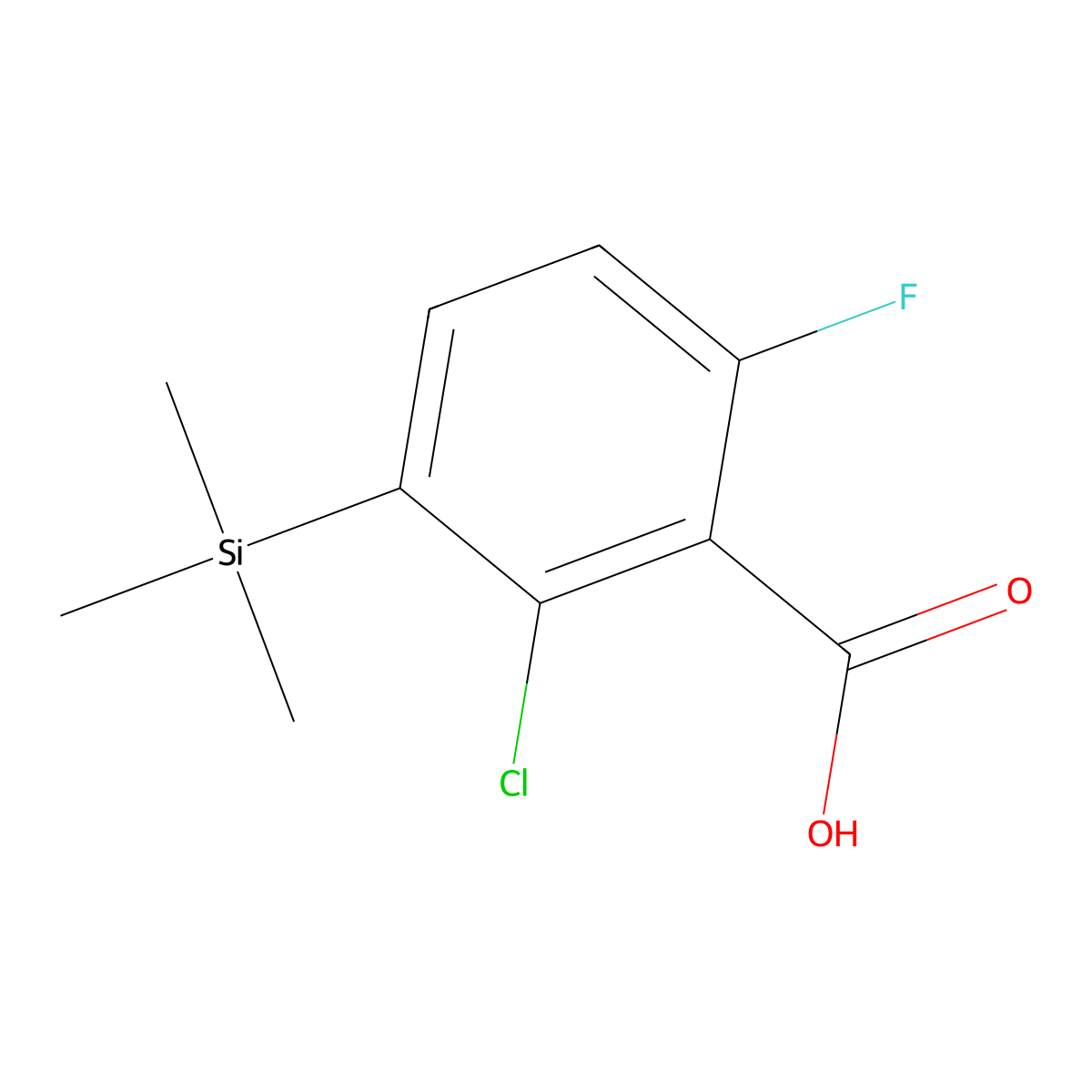 2-Chloro-6-fluoro-3-(trimethylsilyl)benzoic acid molecular structure, CAS 2092513-11-4