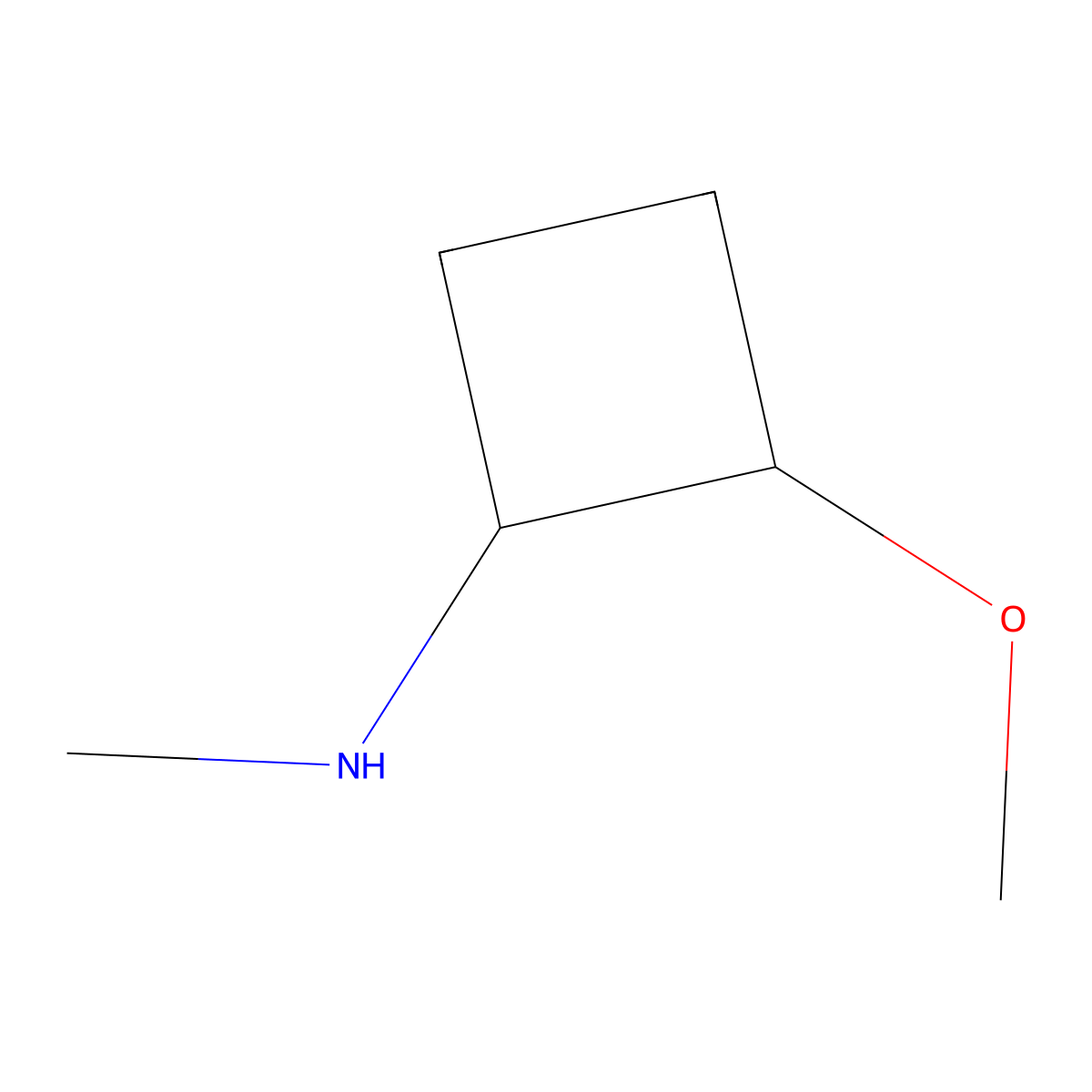 2-Methoxy-N-methylcyclobutan-1-amine molecular structure, CAS 2092513-26-1