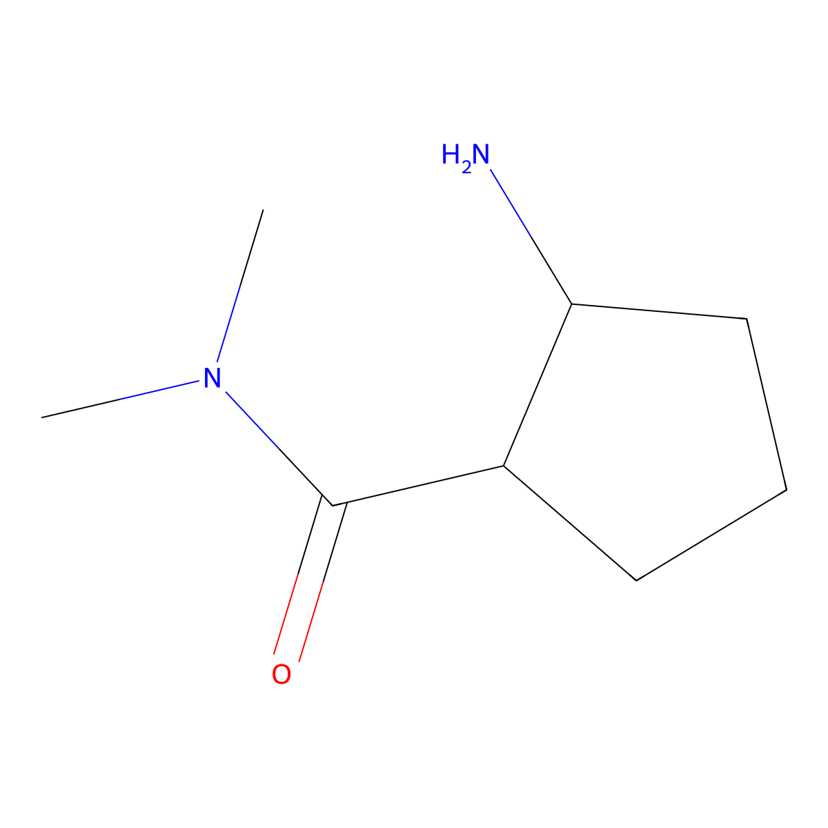 rac-(1R,2S)-2-amino-N,N-dimethylcyclopentane-1-carboxamide molecular structure, CAS 2092513-47-6