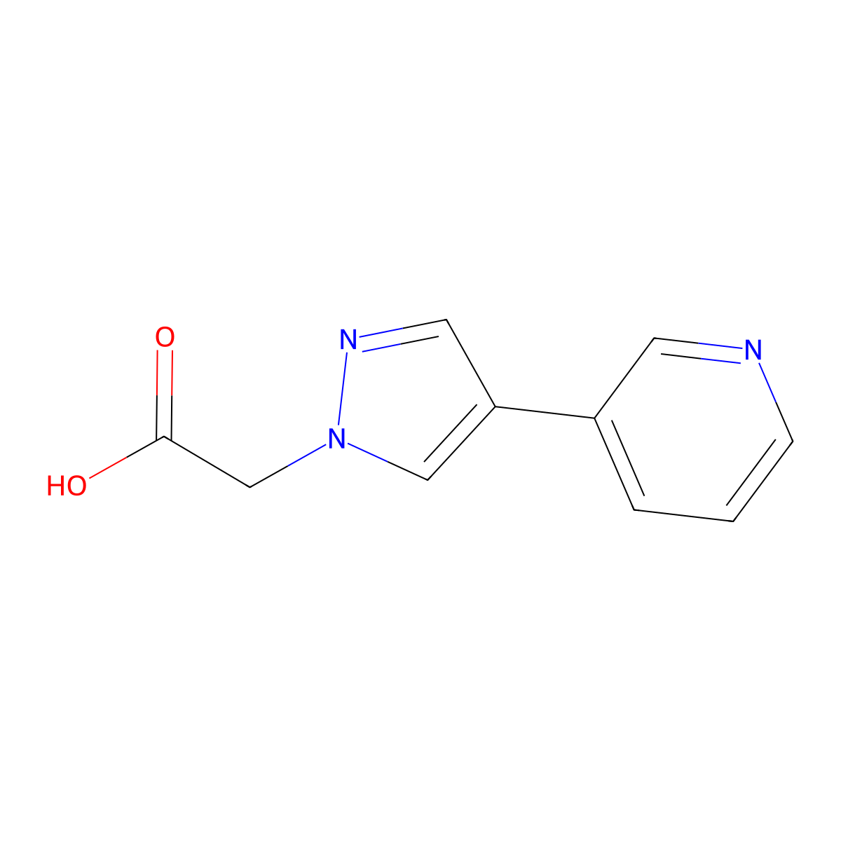 2-(4-(pyridin-3-yl)-1H-pyrazol-1-yl)acetic acid molecular structure, CAS 2092514-43-5