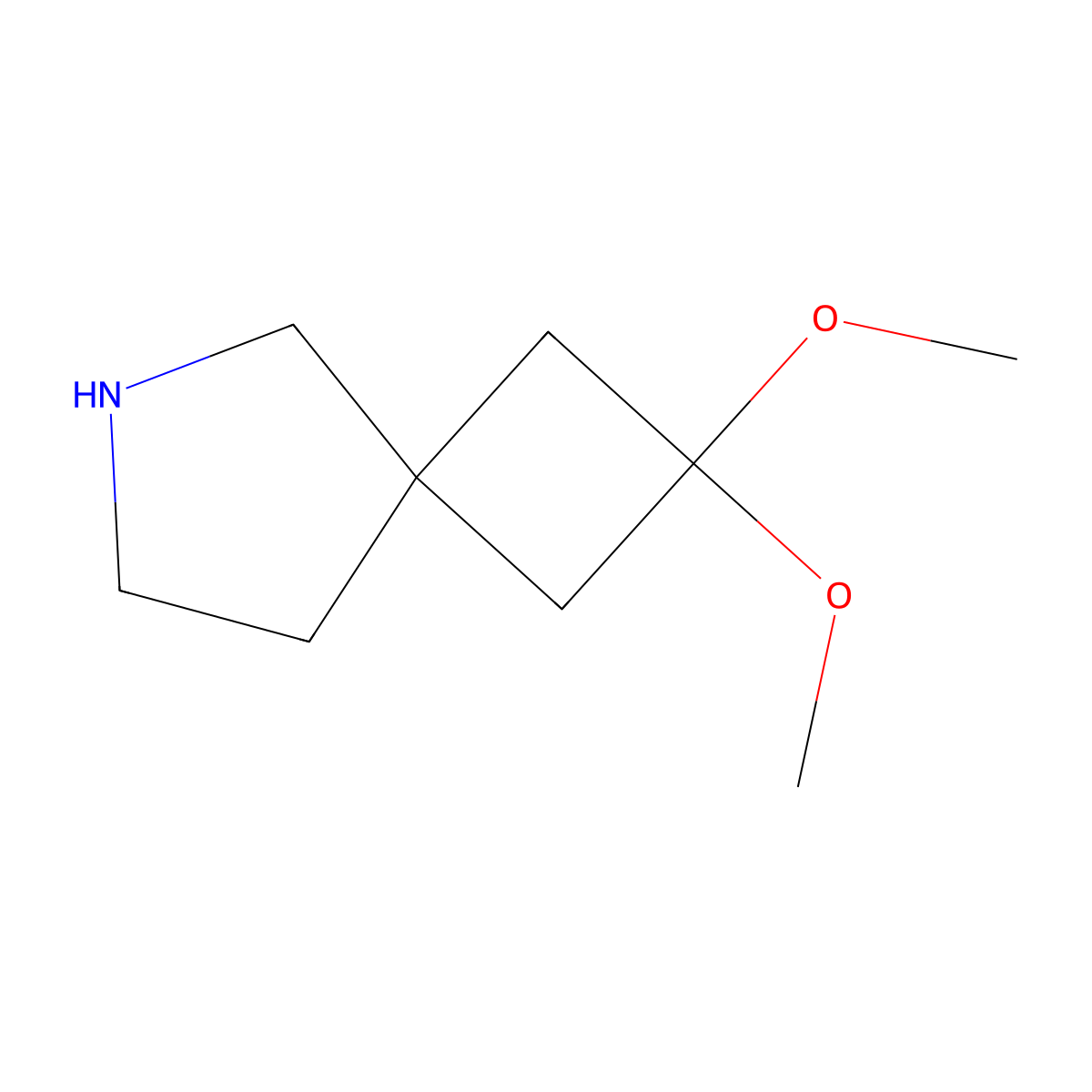 2,2-Dimethoxy-6-azaspiro[3.4]octane molecular structure, CAS 2092515-39-2