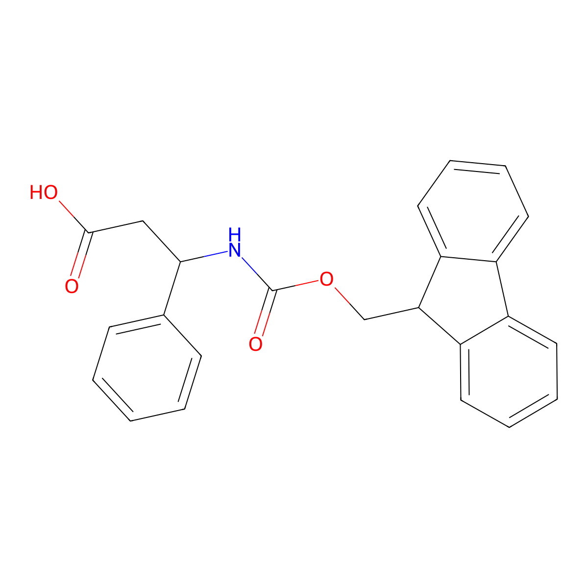 Fmoc-(S)-3-Amino-3-phenylpropionic acid molecular structure, CAS 209252-15-3