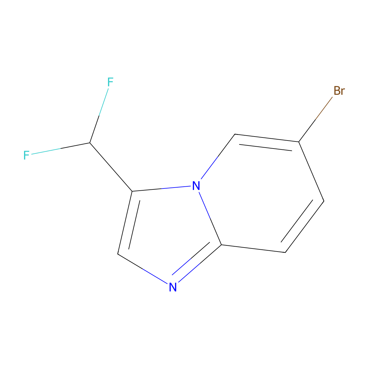 6-Bromo-3-(difluoromethyl)imidazo[1,2-a]pyridine molecular structure, CAS 2092522-63-7