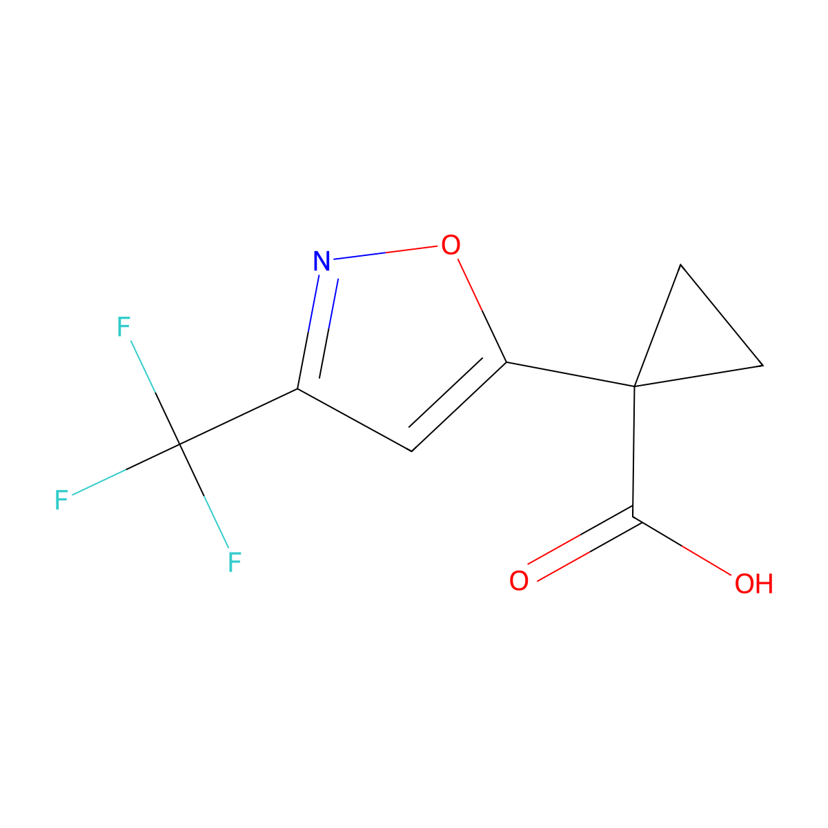 1-[3-(Trifluoromethyl)-1,2-oxazol-5-yl]cyclopropane-1-carboxylicacid molecular structure, CAS 2092523-73-2