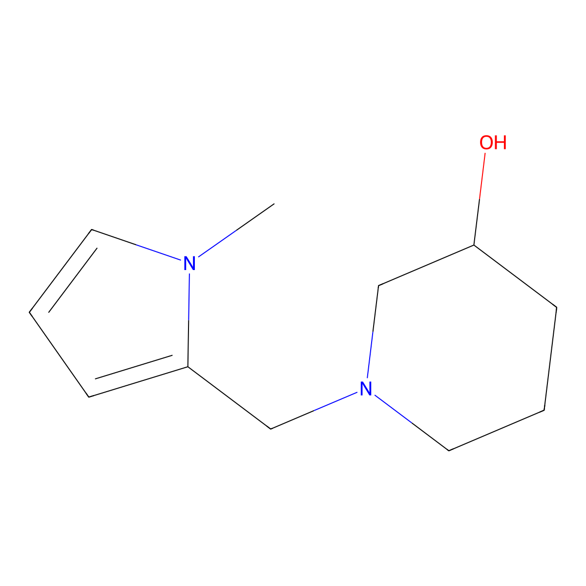 1-((1-methyl-1H-pyrrol-2-yl)methyl)piperidin-3-ol molecular structure, CAS 2092529-49-0