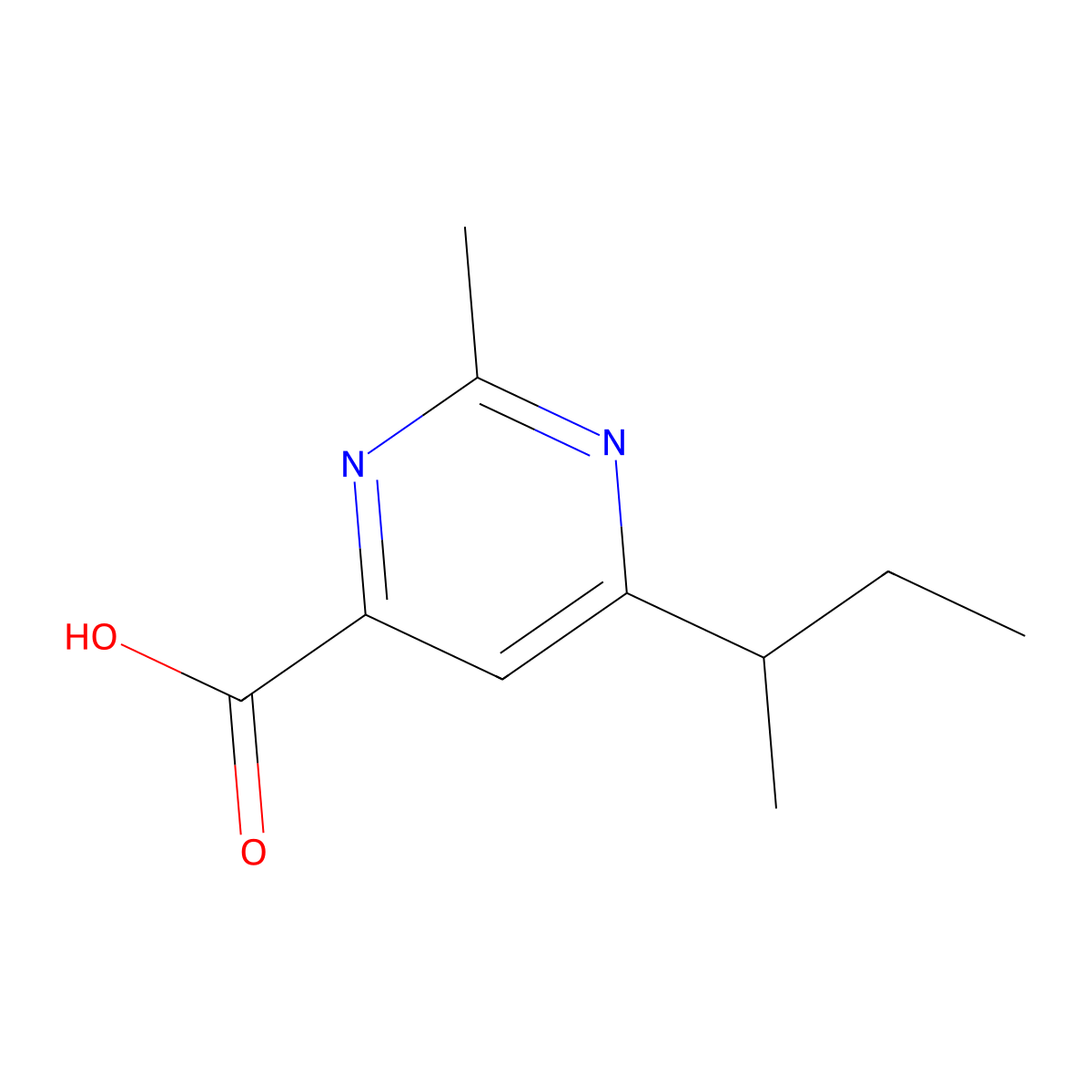 6-(Butan-2-yl)-2-methylpyrimidine-4-carboxylic acid molecular structure, CAS 2092530-21-5