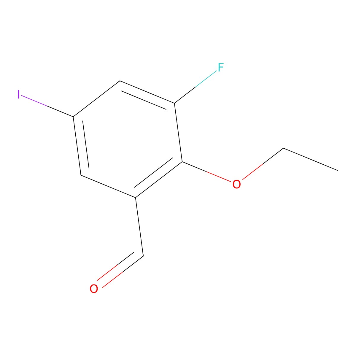 2-Ethoxy-3-fluoro-5-iodobenzaldehyde molecular structure, CAS 2092536-39-3