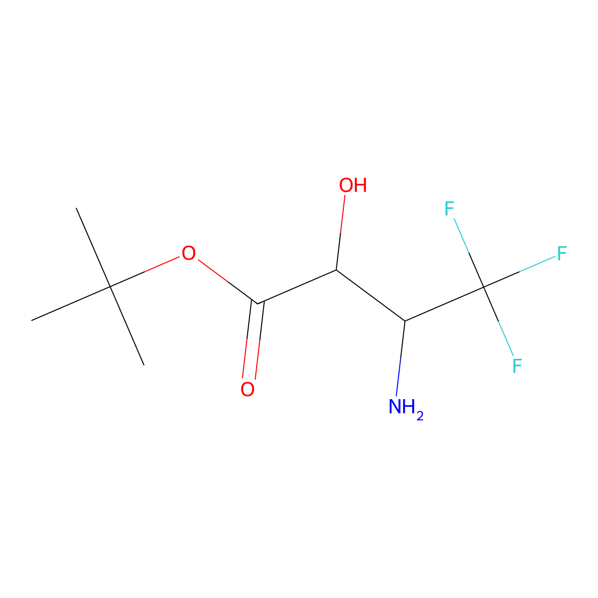 rac-tert-butyl (2R,3S)-3-amino-4,4,4-trifluoro-2-hydroxybutanoate molecular structure, CAS 209254-56-8