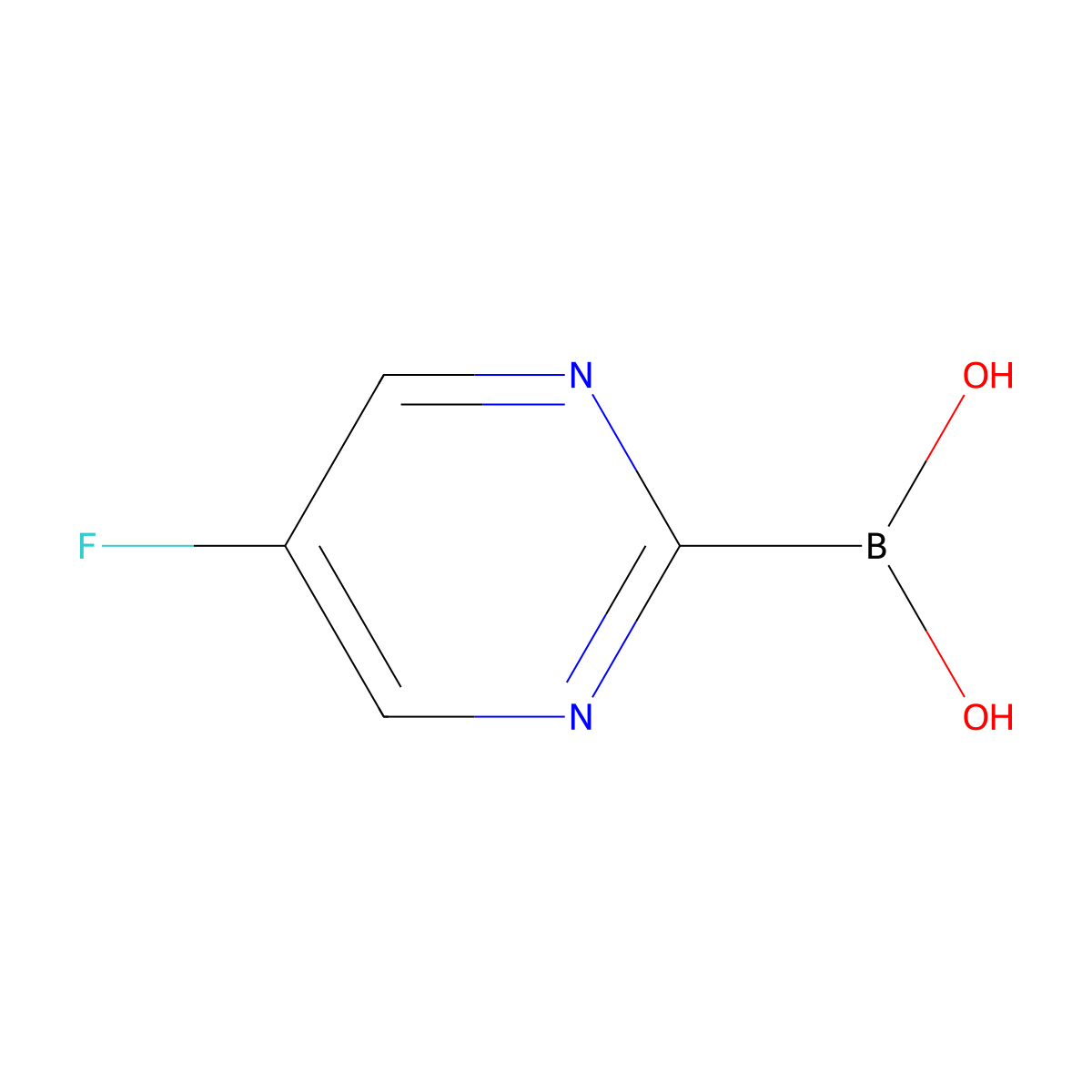 (5-Fluoropyrimidin-2-yl)boronic acid molecular structure, CAS 2092540-74-2