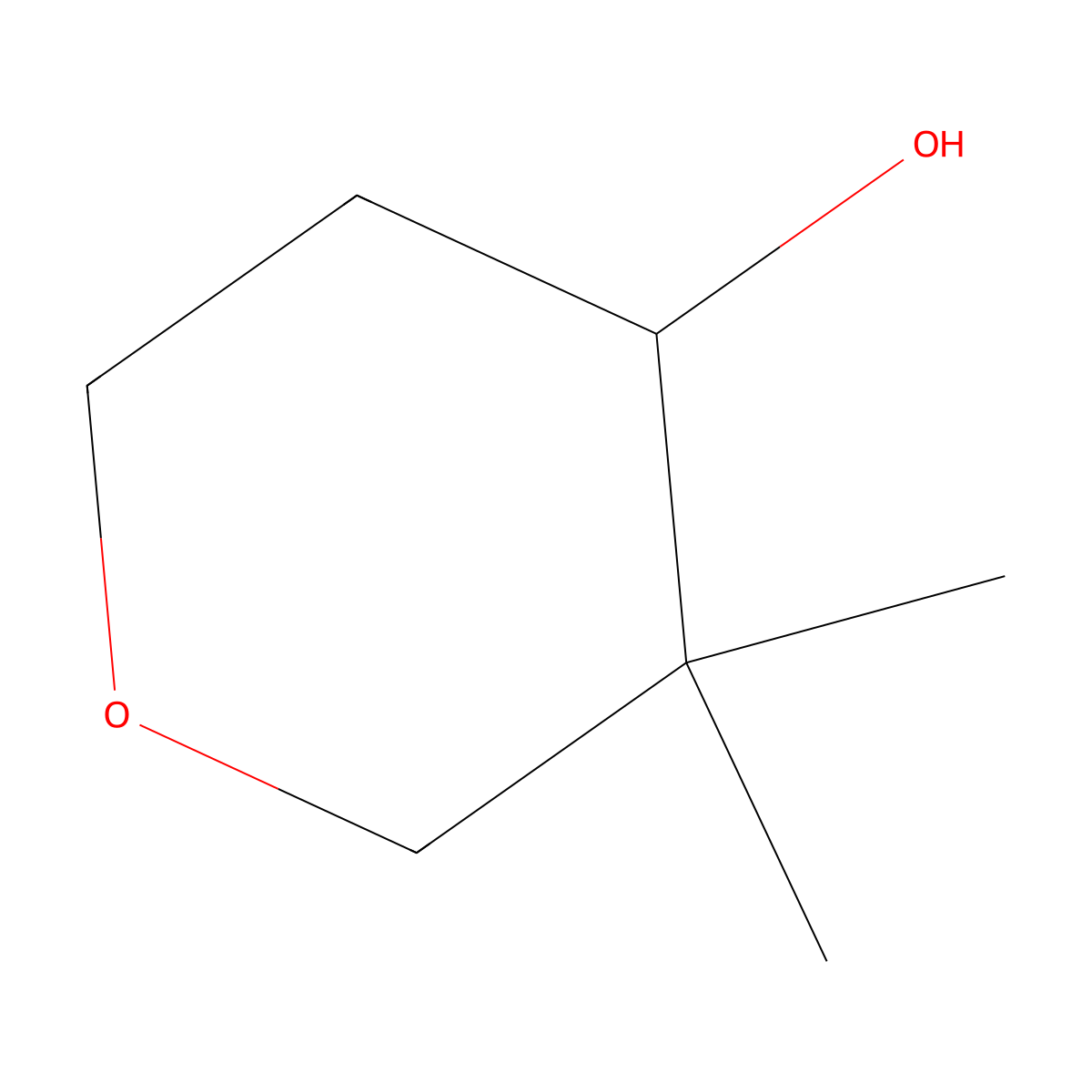 3,3-Dimethyloxan-4-ol molecular structure, CAS 2092545-21-4