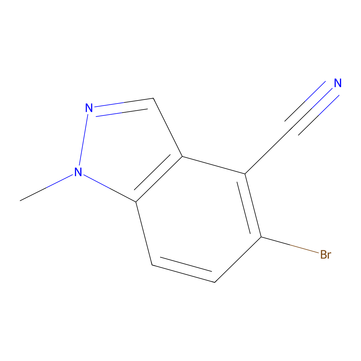 5-Bromo-1-methyl-1H-indazole-4-carbonitrile molecular structure, CAS 2092546-07-9