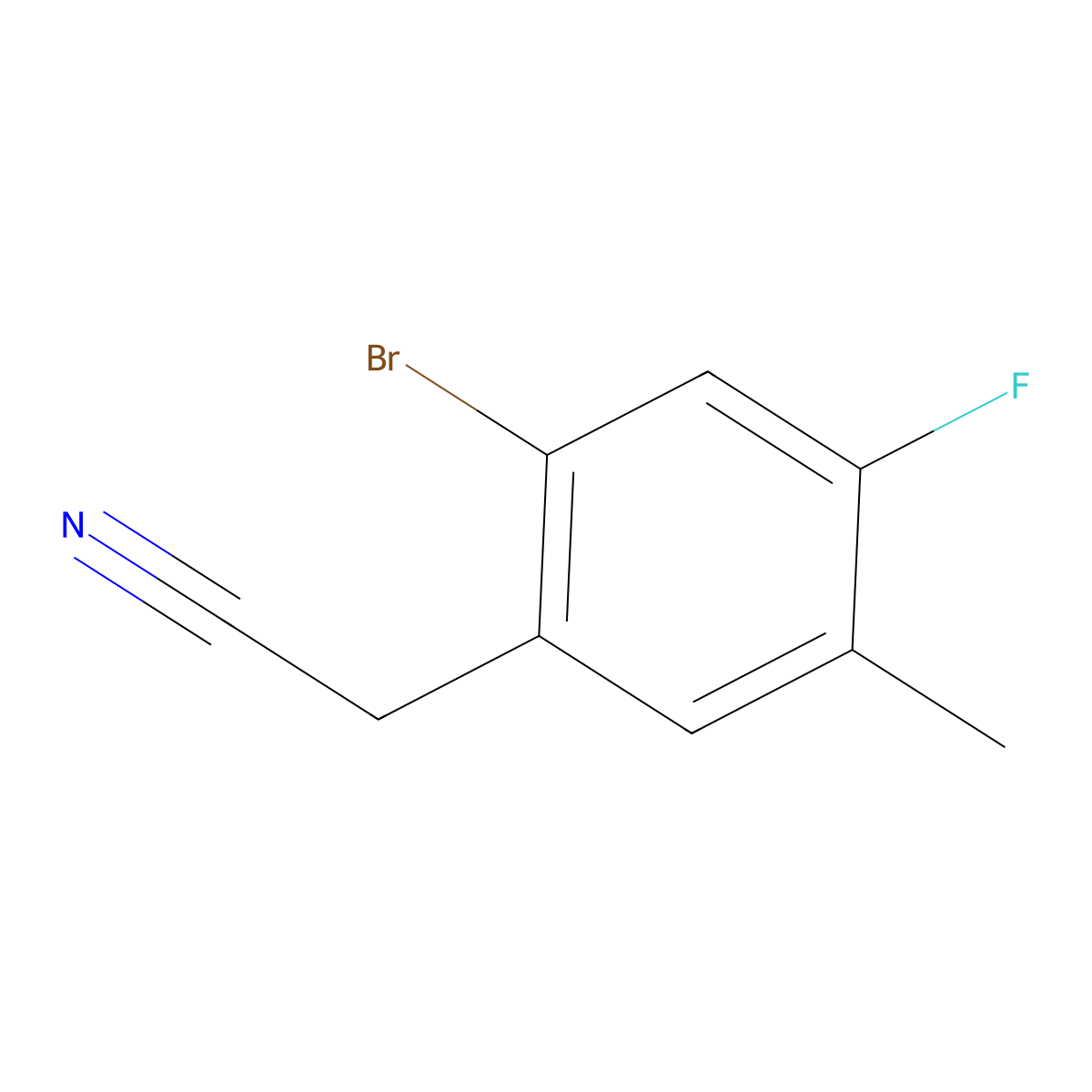 2-(2-Bromo-4-fluoro-5-methylphenyl)acetonitrile molecular structure, CAS 2092550-83-7