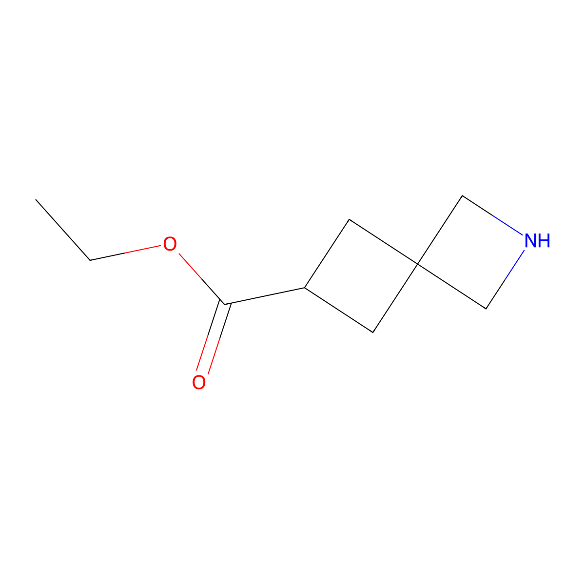 Ethyl 2-azaspiro[3.3]heptane-6-carboxylate molecular structure, CAS 2092550-89-3
