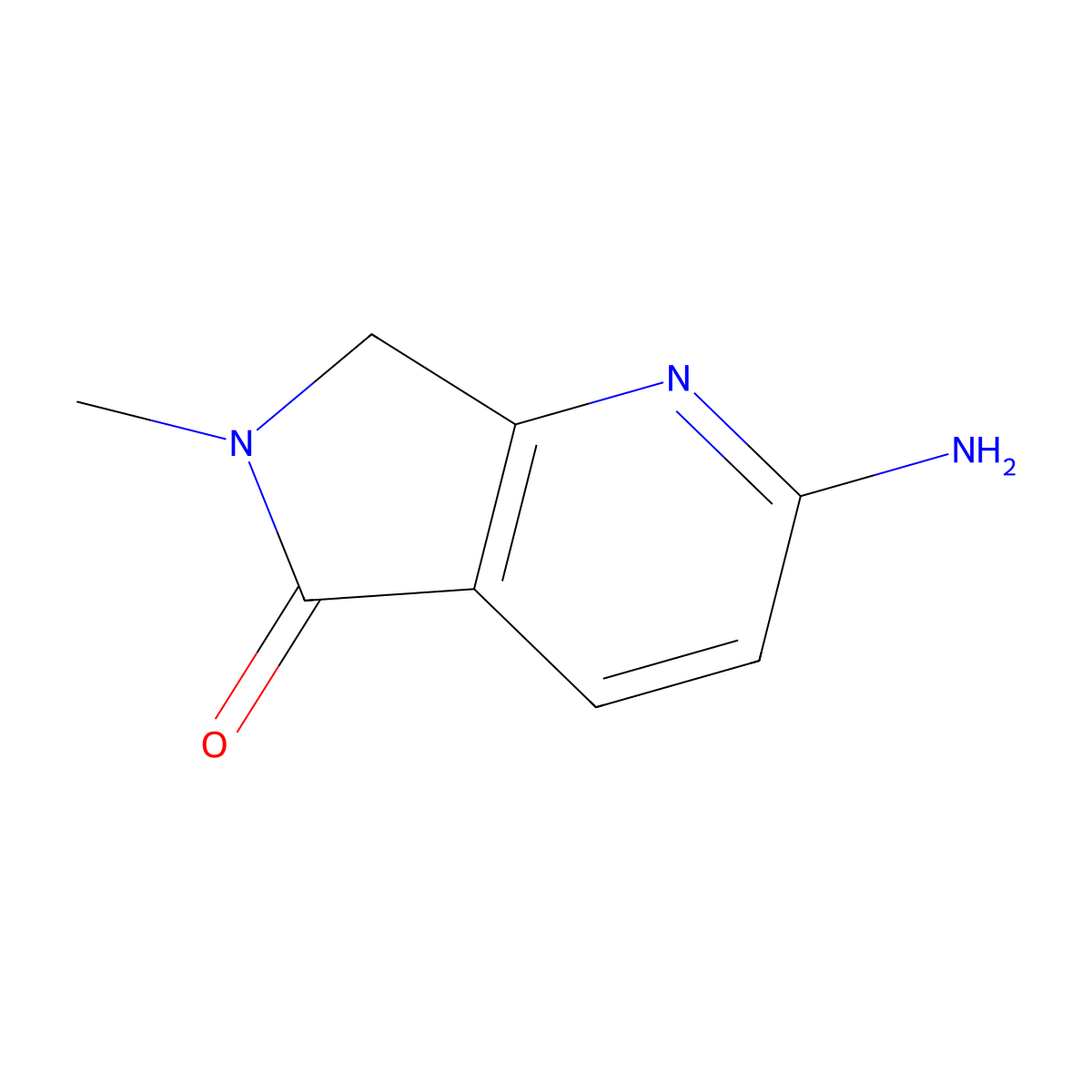 2-amino-6-methyl-5H,6H,7H-pyrrolo[3,4-b]pyridin-5-one molecular structure, CAS 2092551-40-9