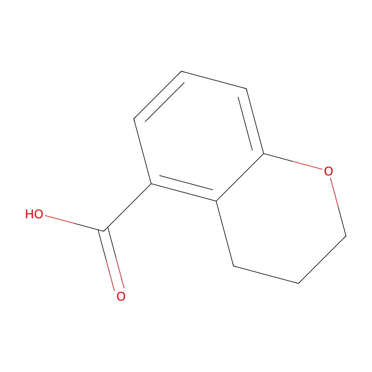 3,4-dihydro-2H-1-benzopyran-5-carboxylic acid molecular structure, CAS 209256-64-4