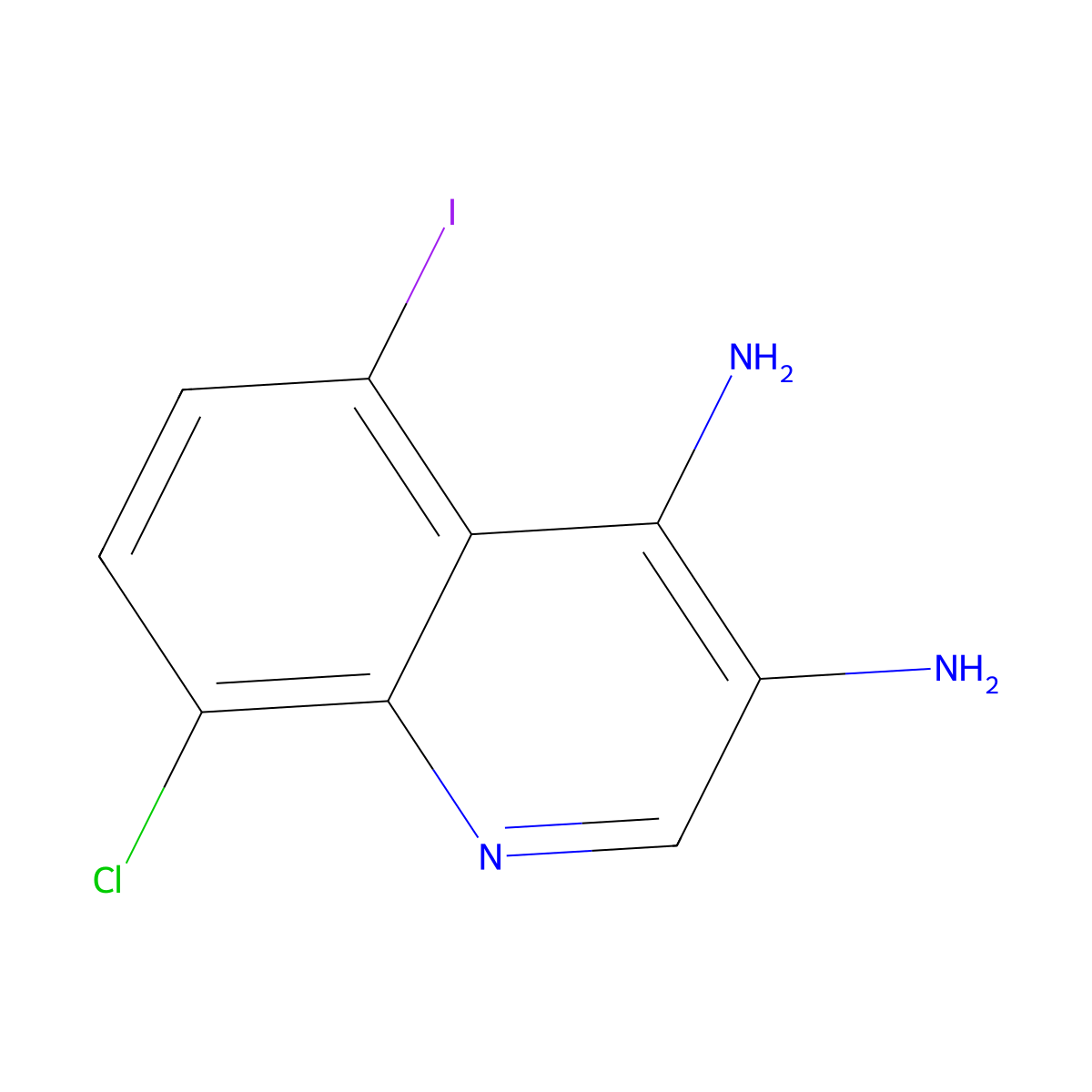 8-Chloro-5-iodoquinoline-3,4-diamine molecular structure, CAS 2092562-74-6