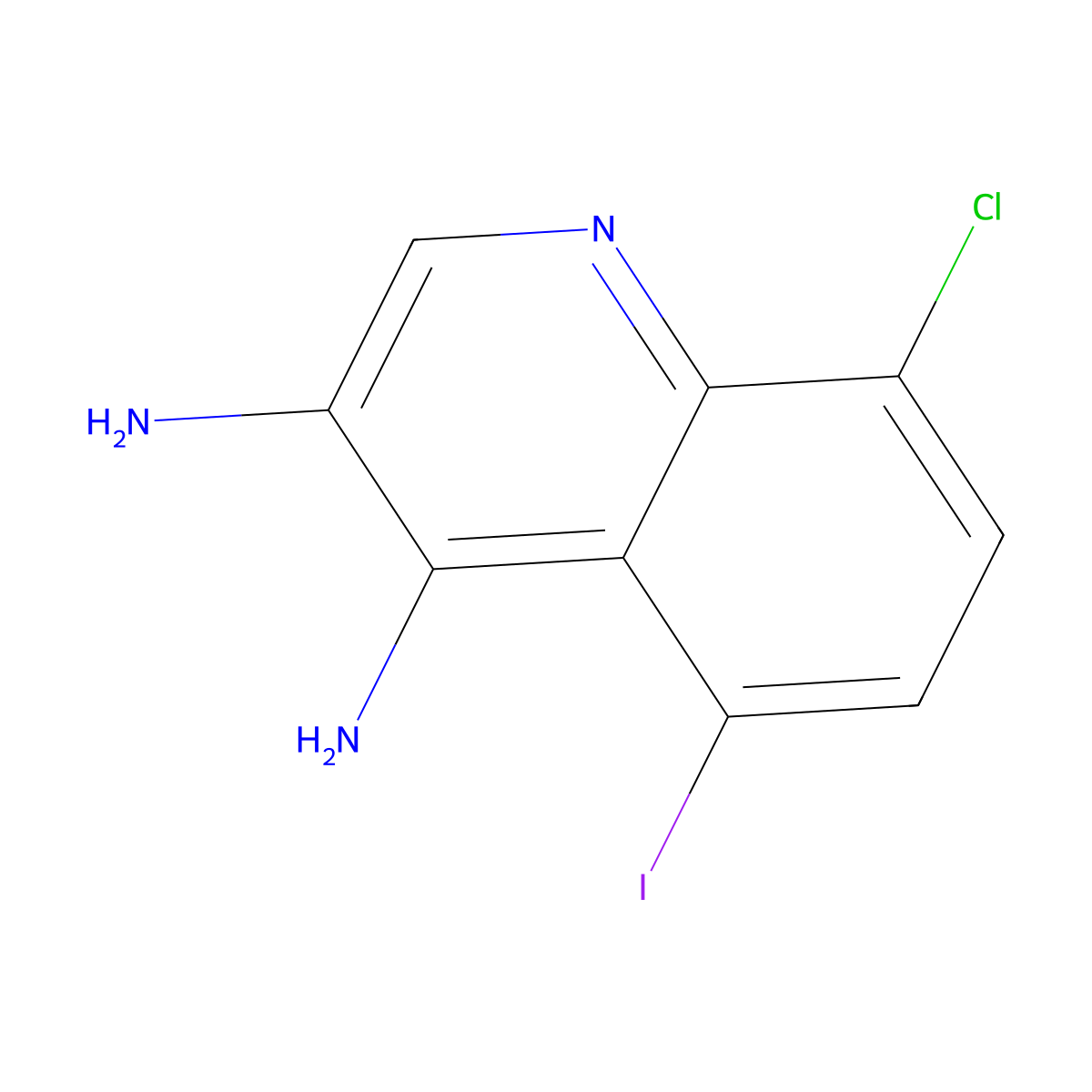 8-Chloro-5-iodoquinoline-3,4-diamine molecular structure, CAS 2092562-74-6