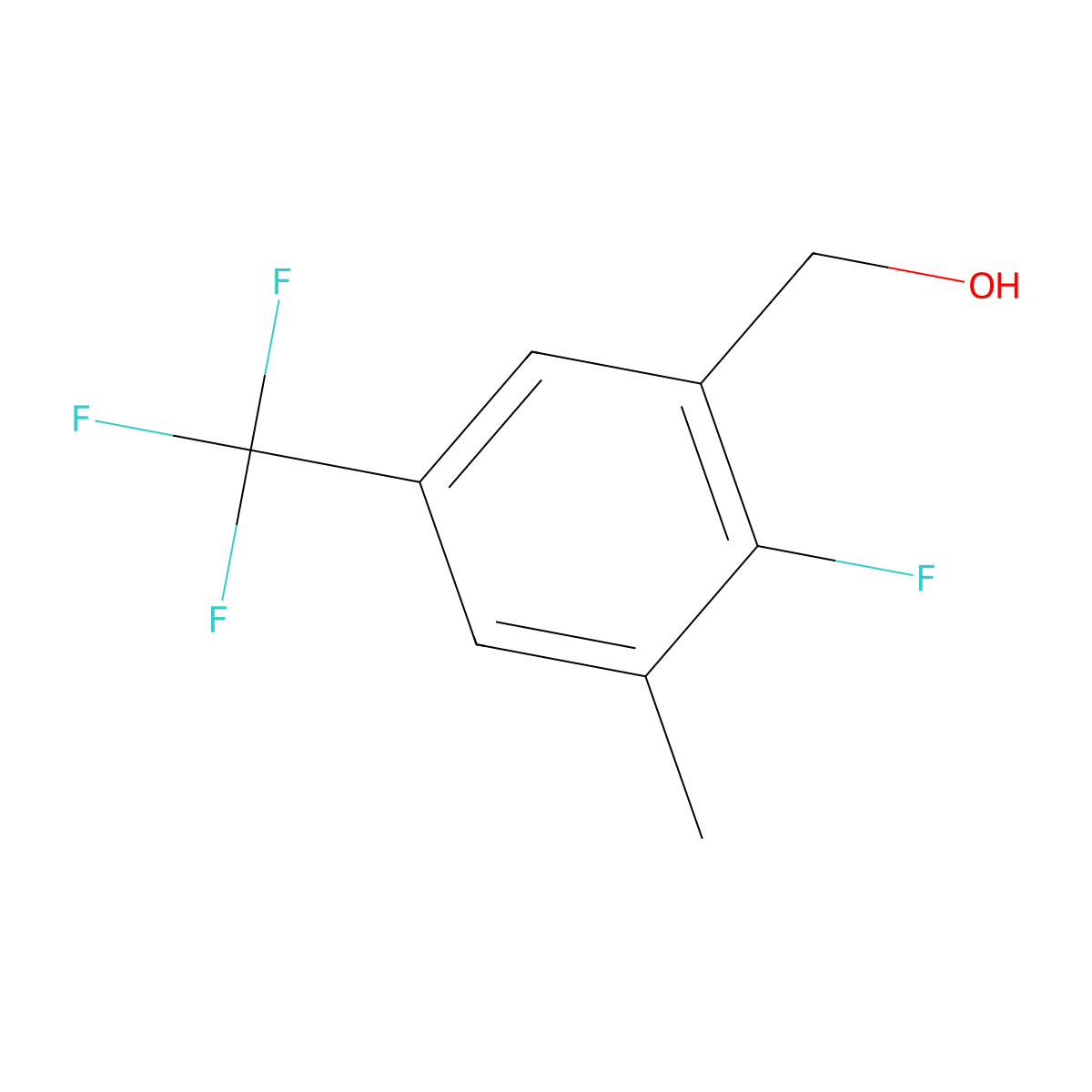 2-Fluoro-3-methyl-5-(trifluoromethyl)benzyl alcohol molecular structure, CAS 2092563-88-5