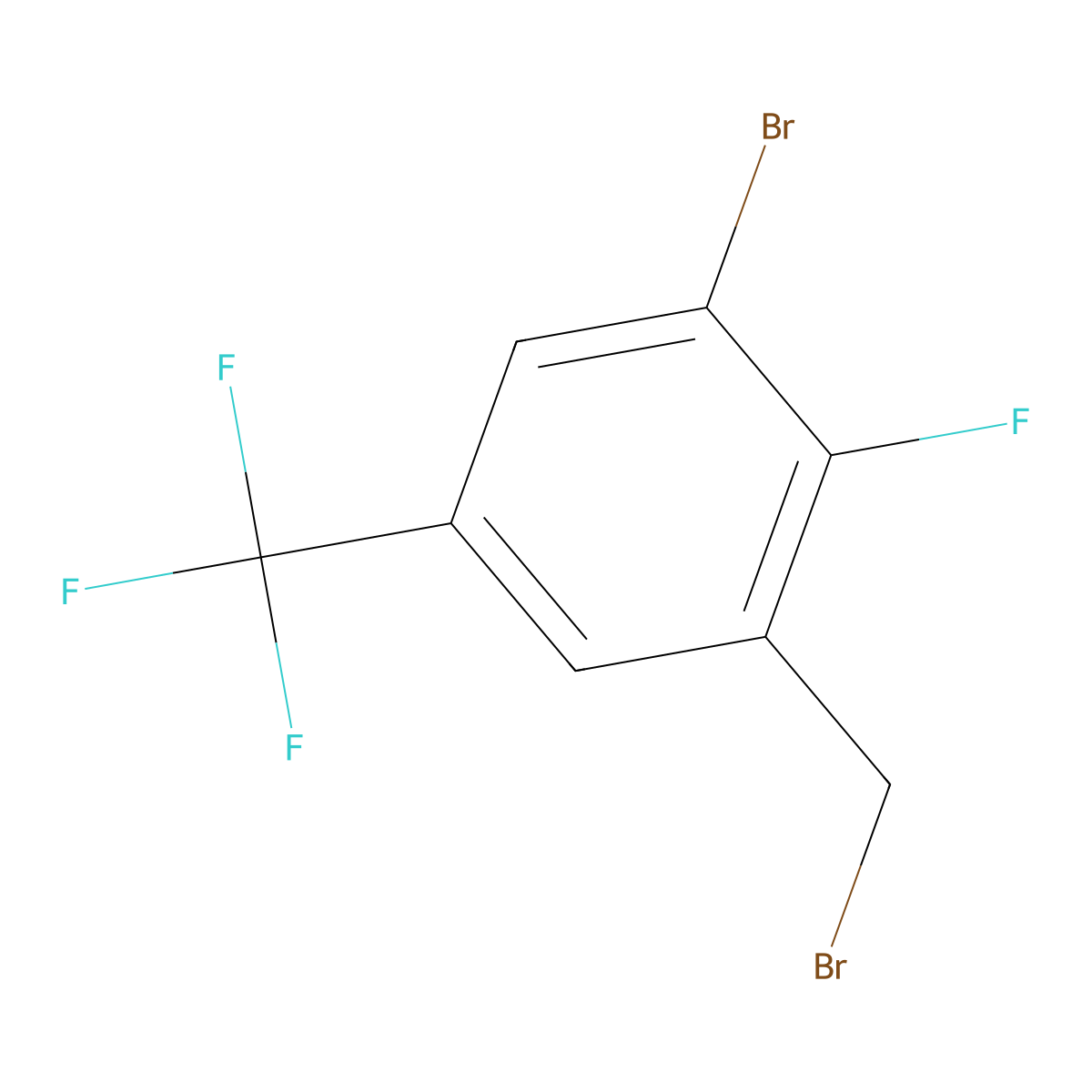 3-Bromo-2-fluoro-5-(trifluoromethyl)benzyl bromide molecular structure, CAS 2092564-82-2