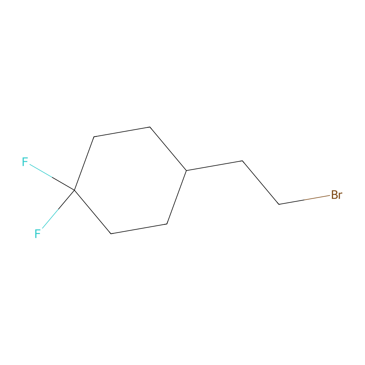 4-(2-Bromoethyl)-1,1-difluorocyclohexane molecular structure, CAS 2092565-10-9