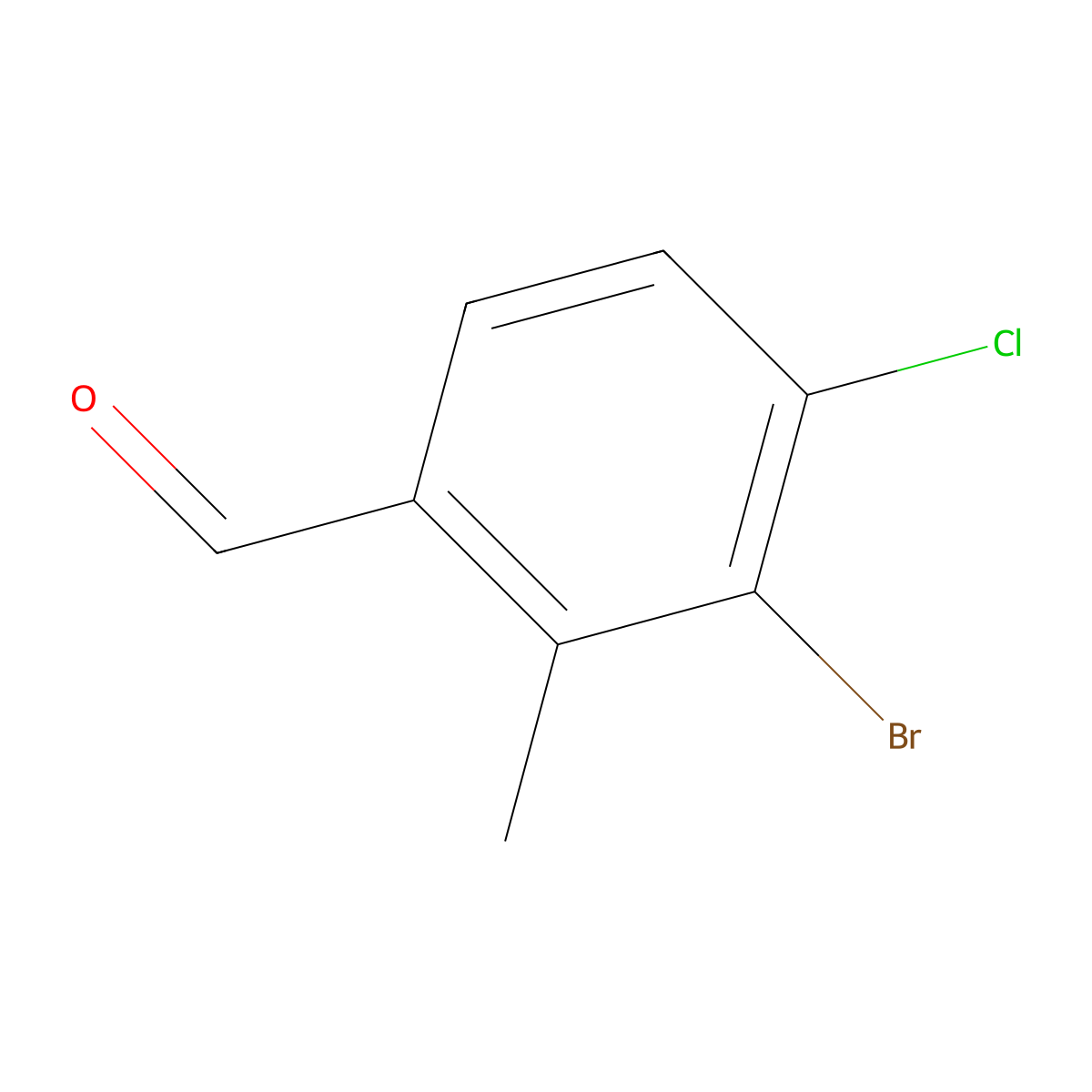 3-Bromo-4-chloro-2-methylbenzaldehyde molecular structure, CAS 2092566-02-2