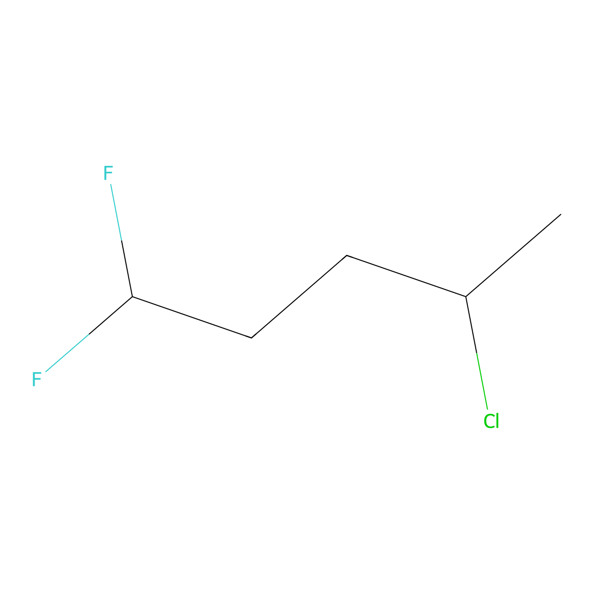 4-Chloro-1,1-difluoropentane molecular structure, CAS 2092578-47-5
