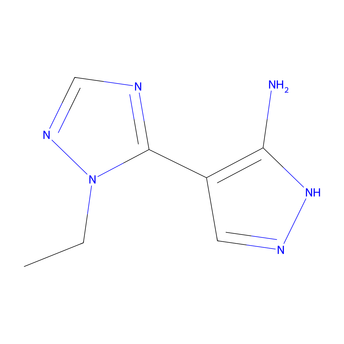 4-(1-Ethyl-1h-1,2,4-triazol-5-yl)-1h-pyrazol-5-amine molecular structure, CAS 2092579-19-4