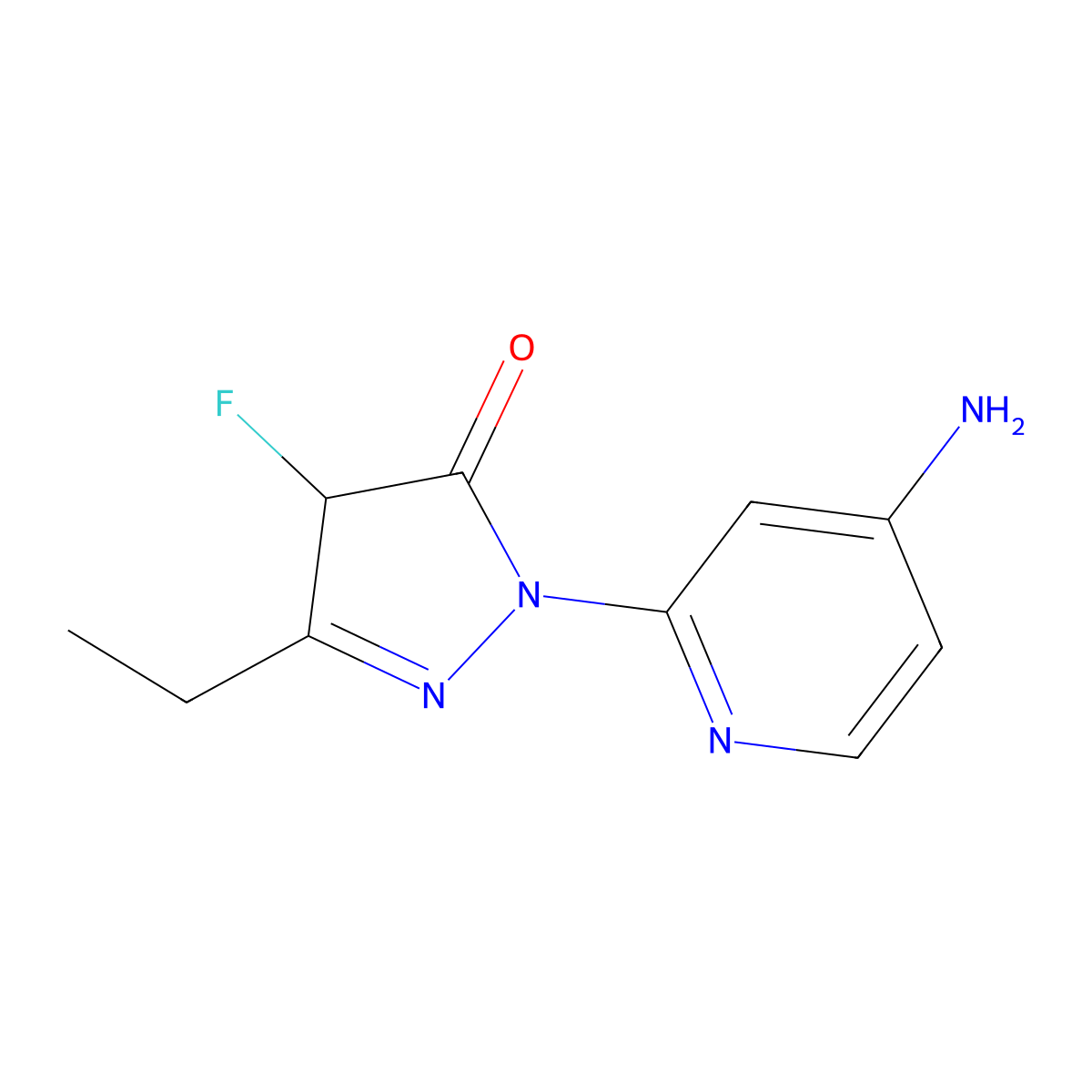 1-(4-Aminopyridin-2-yl)-3-ethyl-4-fluoro-4,5-dihydro-1H-pyrazol-5-one molecular structure, CAS 2092580-79-3