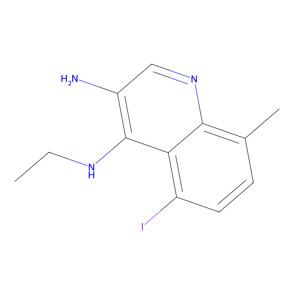 N4-Ethyl-5-iodo-8-methylquinoline-3,4-diamine molecular structure, CAS 2092580-94-2