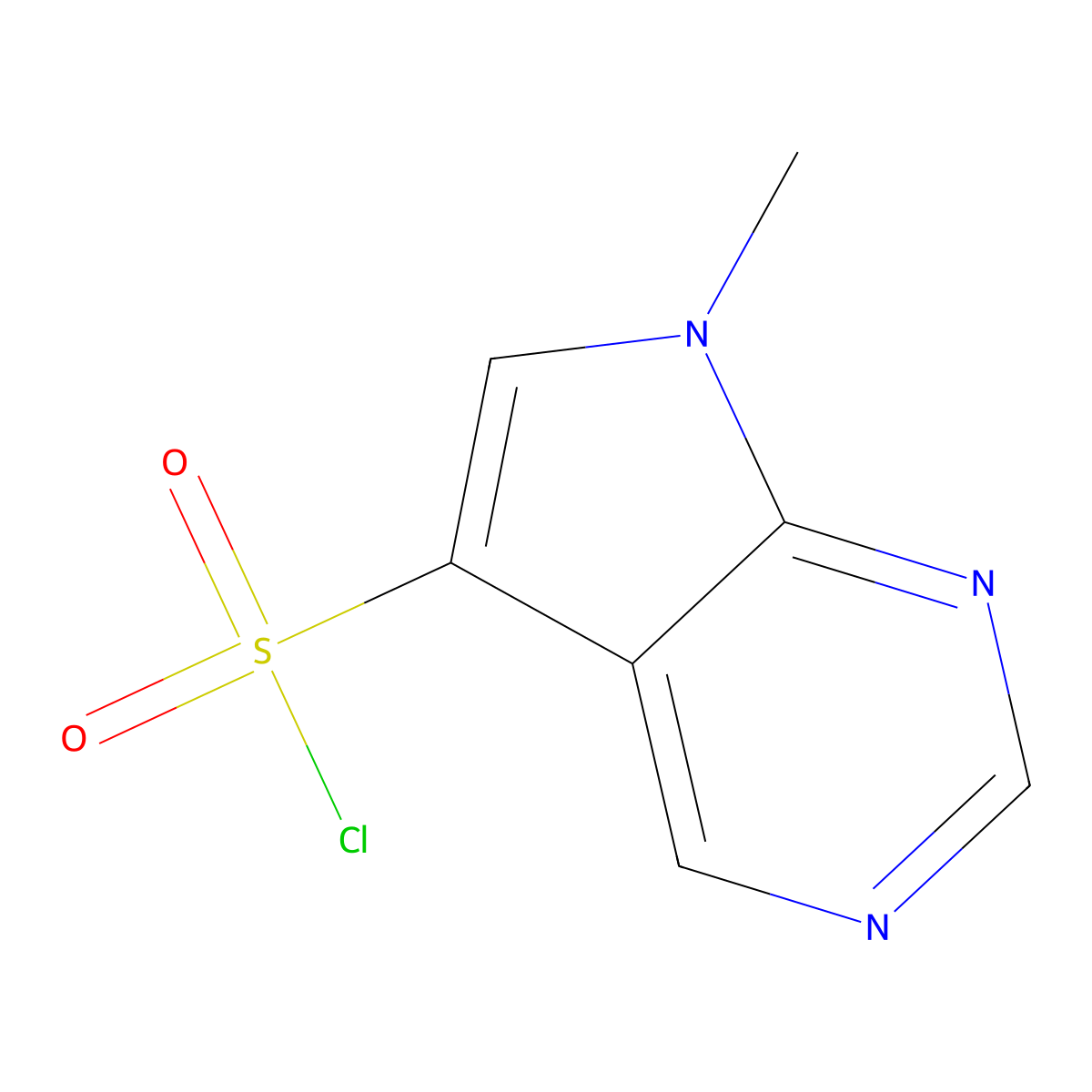 7-Methyl-7H-pyrrolo[2,3-d]pyrimidine-5-sulfonyl chloride molecular structure, CAS 2092581-03-6