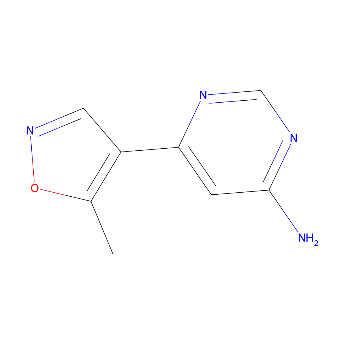 6-(5-Methyl-1,2-oxazol-4-yl)pyrimidin-4-amine molecular structure, CAS 2092581-55-8