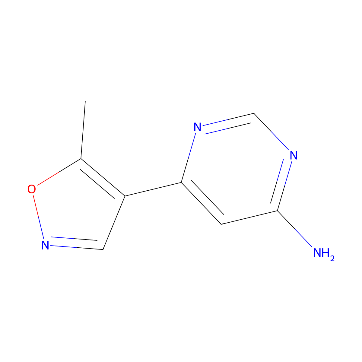 6-(5-Methyl-1,2-oxazol-4-yl)pyrimidin-4-amine molecular structure, CAS 2092581-55-8