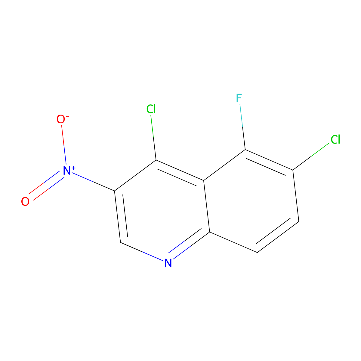 4,6-Dichloro-5-fluoro-3-nitroquinoline molecular structure, CAS 2092587-17-0