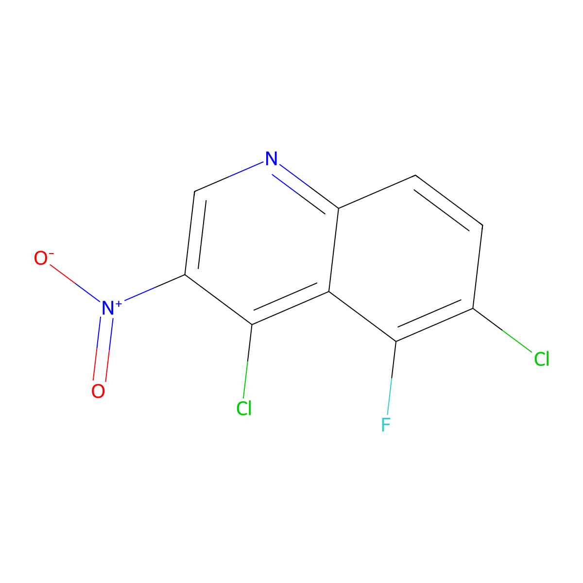4,6-Dichloro-5-fluoro-3-nitroquinoline molecular structure, CAS 2092587-17-0