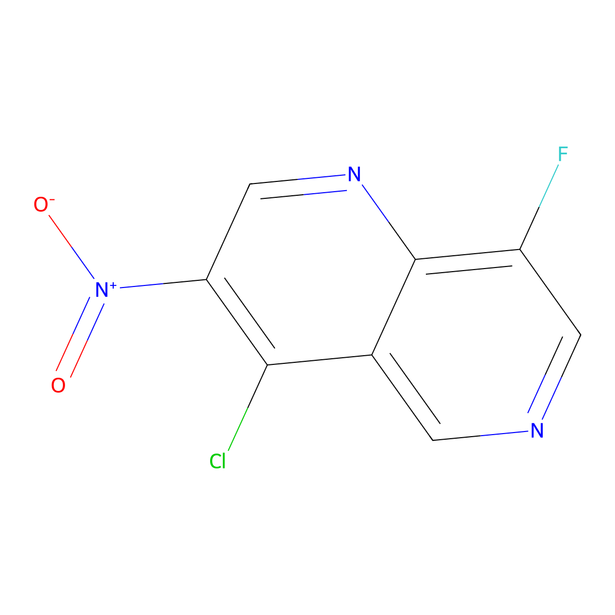 4-Chloro-8-fluoro-3-nitro-1,6-naphthyridine molecular structure, CAS 2092587-31-8