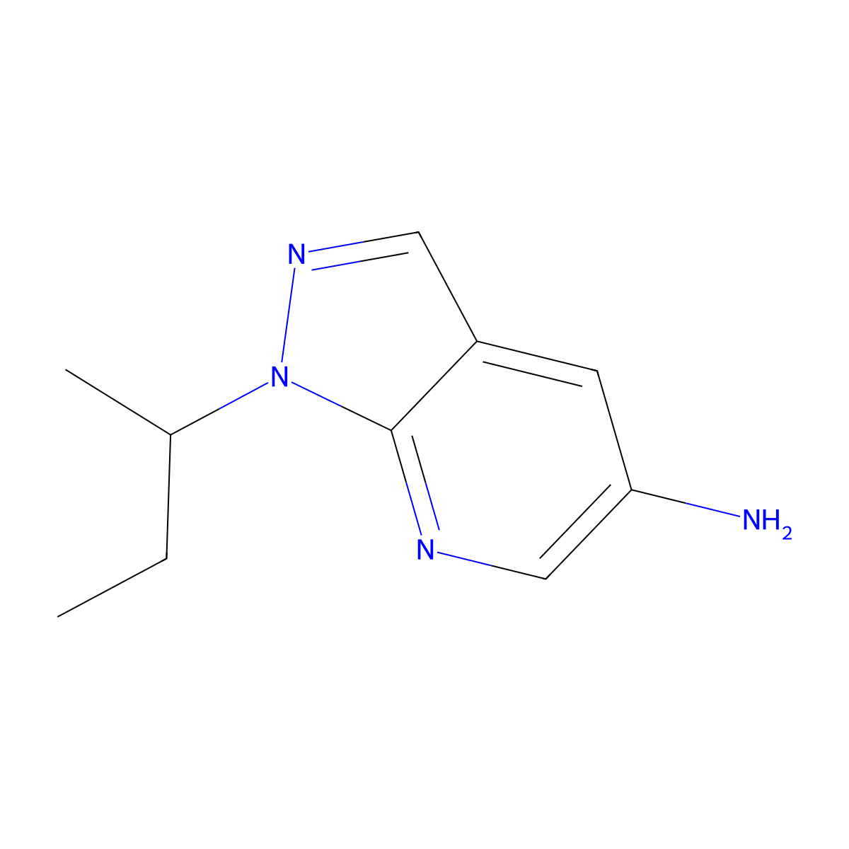 1-(Butan-2-yl)-1H-pyrazolo[3,4-b]pyridin-5-amine molecular structure, CAS 2092587-44-3