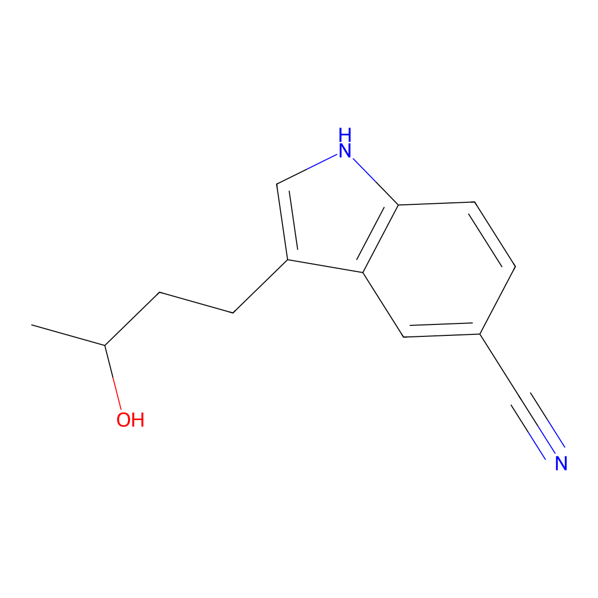 3-(3-Hydroxybutyl)-1H-indole-5-carbonitrile molecular structure, CAS 2092587-81-8