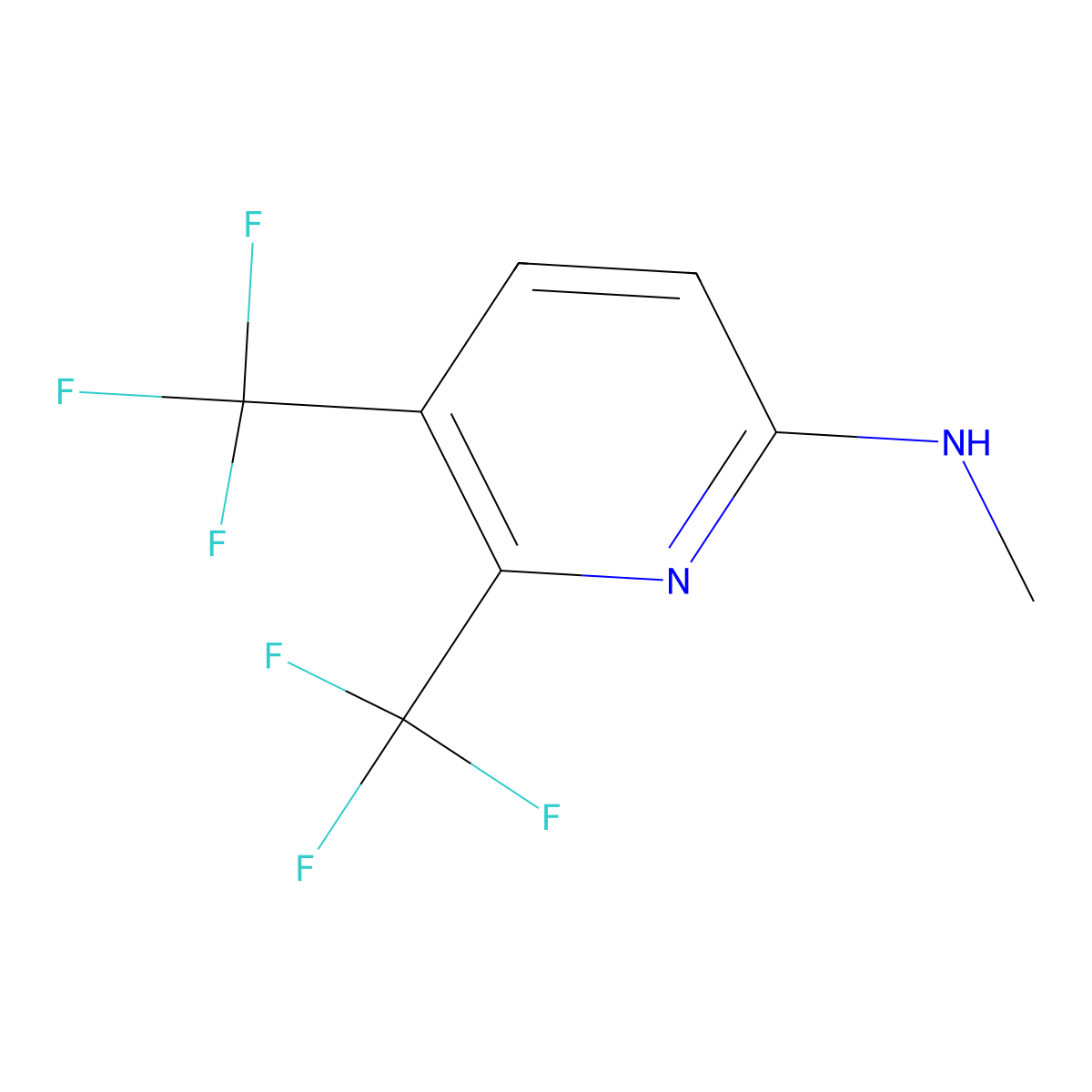 N-Methyl-5,6-bis(trifluoromethyl)pyridin-2-amine molecular structure, CAS 2092588-24-2