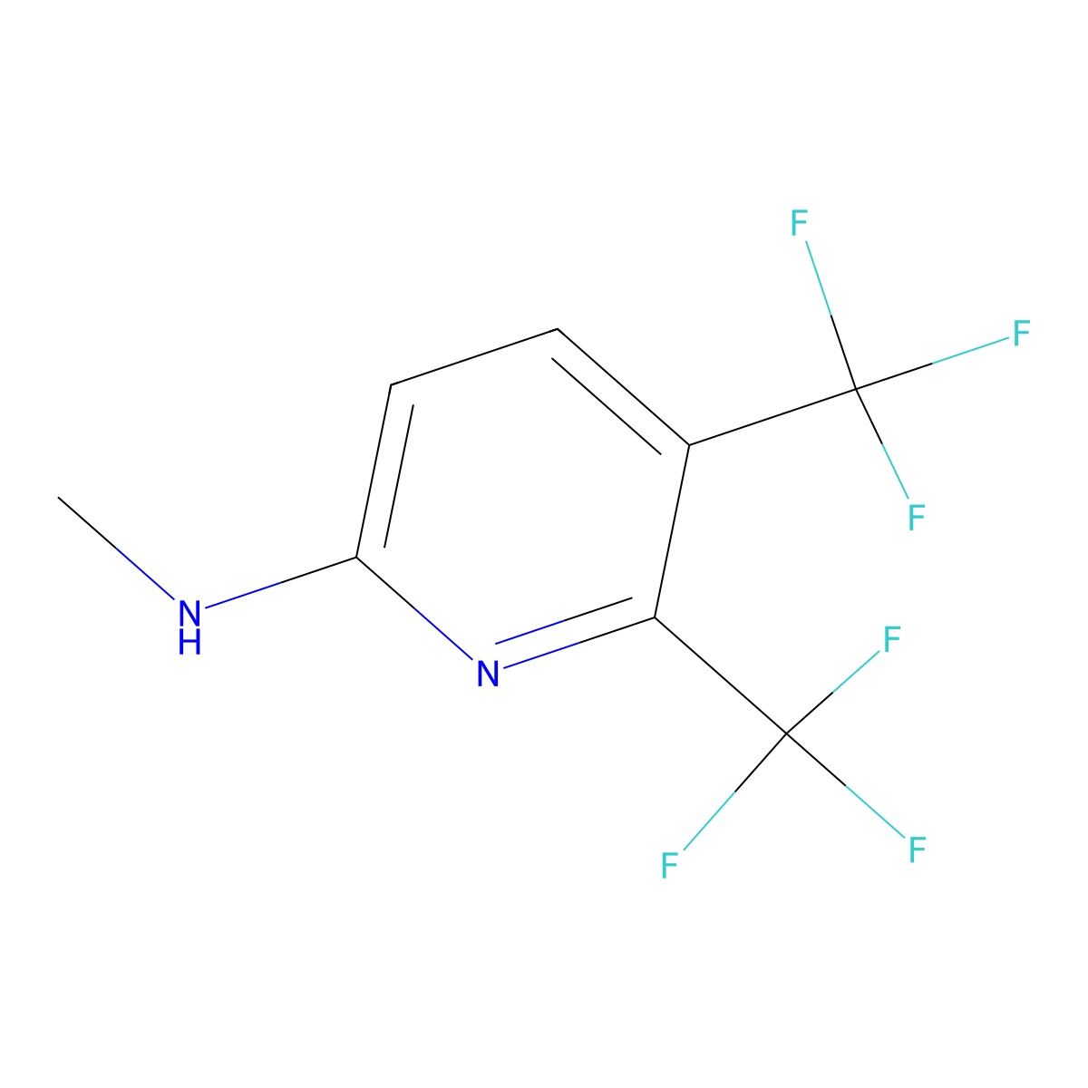 N-Methyl-5,6-bis(trifluoromethyl)pyridin-2-amine molecular structure, CAS 2092588-24-2