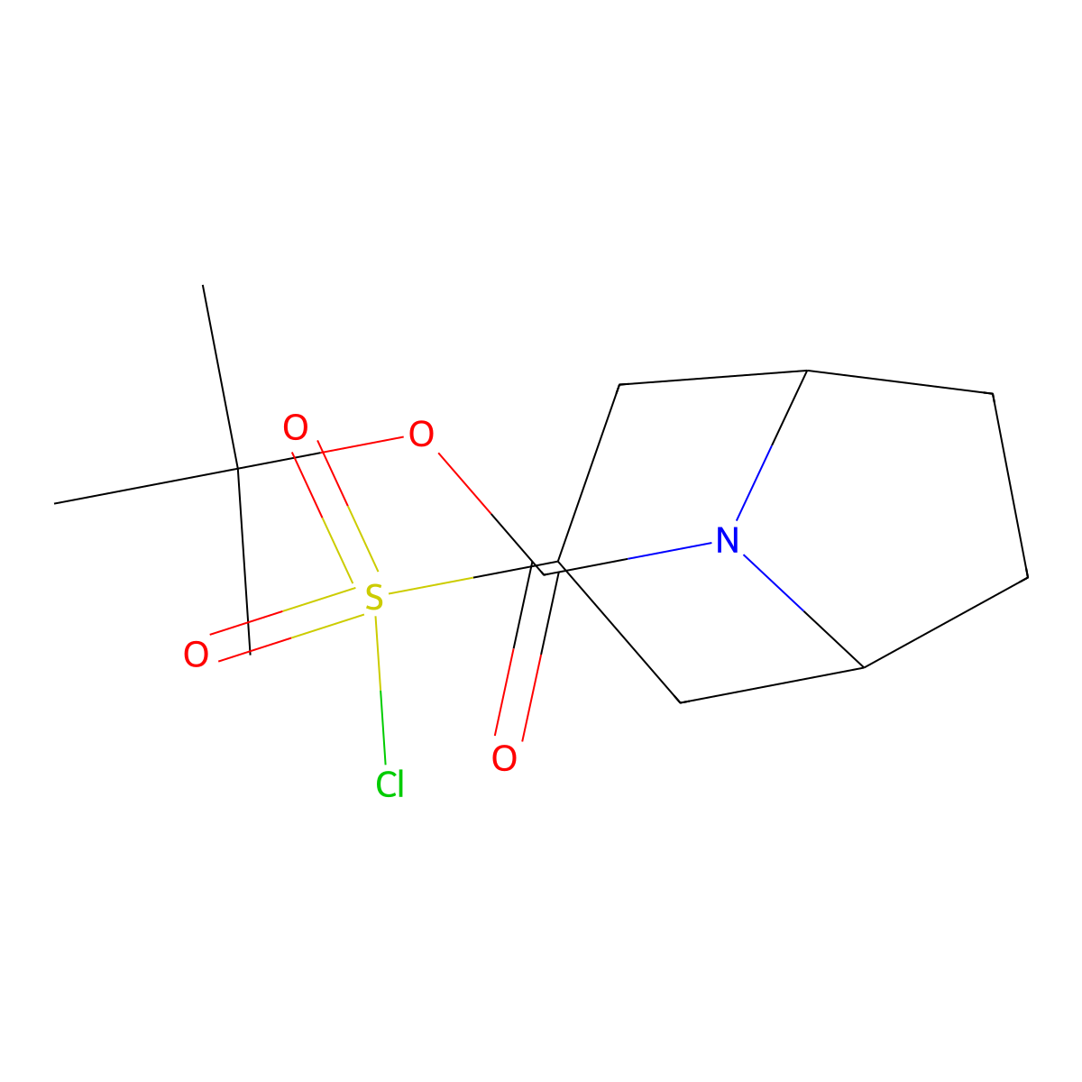 Tert-butyl 3-(chlorosulfonyl)-8-azabicyclo(3.2.1)octane-8-carboxylate molecular structure, CAS 2092589-61-0