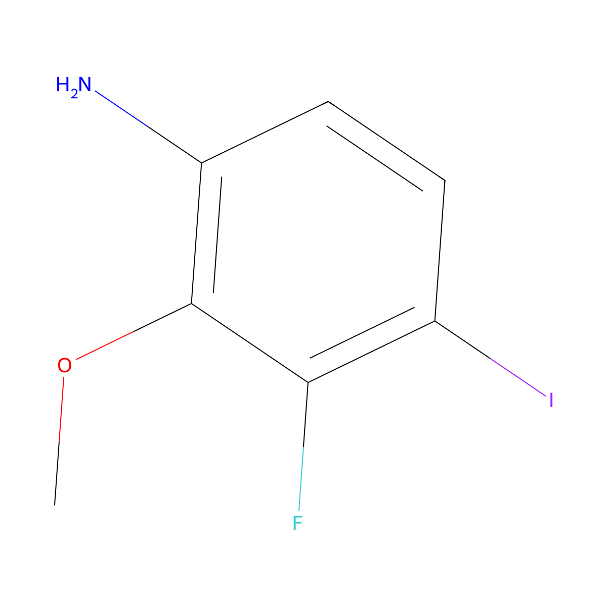 3-Fluoro-4-iodo-2-methoxyaniline molecular structure, CAS 2092595-35-0