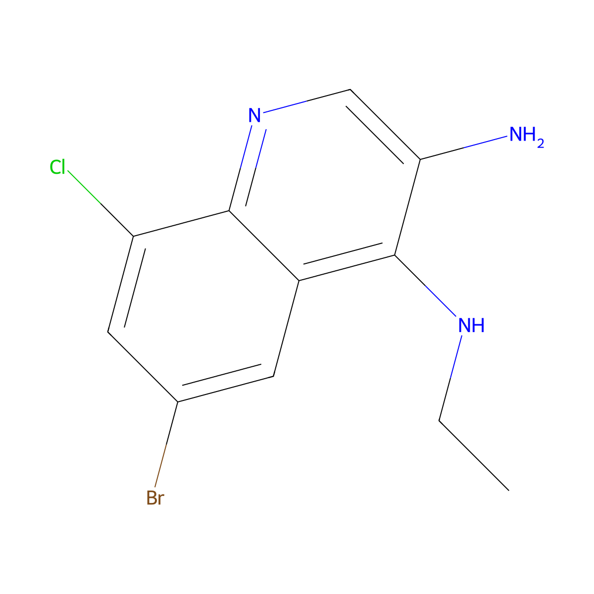 6-Bromo-8-chloro-N4-ethylquinoline-3,4-diamine molecular structure, CAS 2092595-61-2