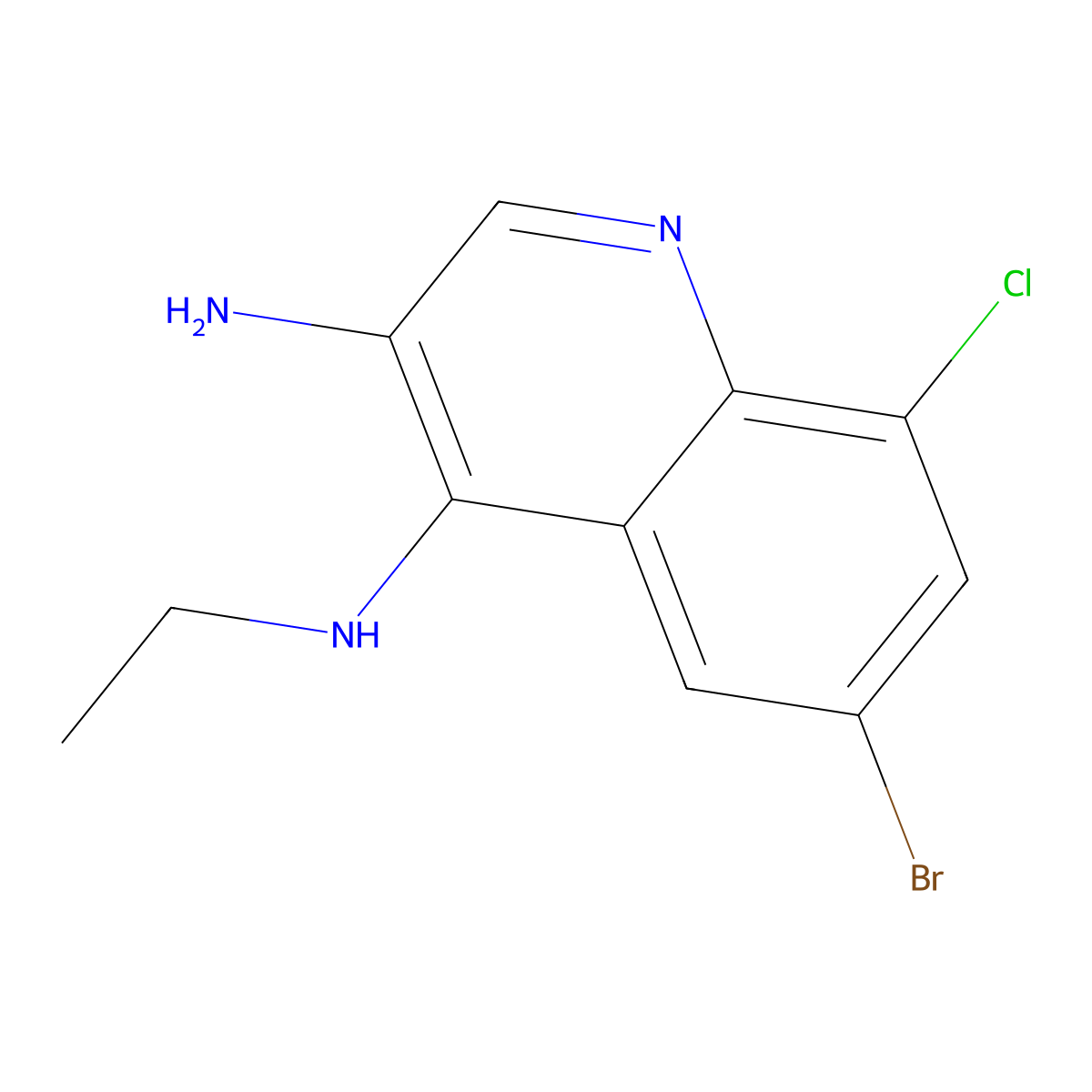 6-Bromo-8-chloro-N4-ethylquinoline-3,4-diamine molecular structure, CAS 2092595-61-2
