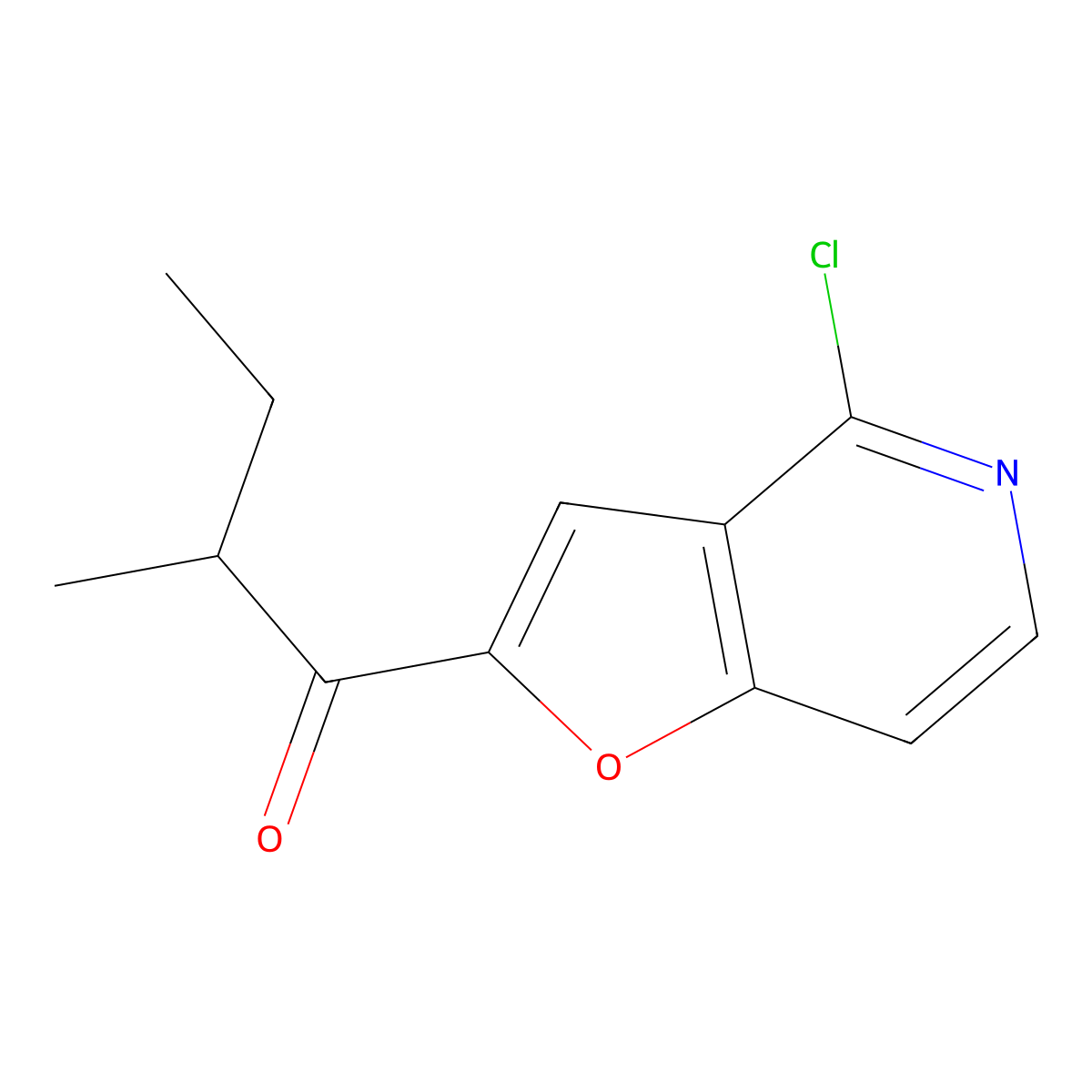 1-{4-Chlorofuro[3,2-c]pyridin-2-yl}-2-methylbutan-1-one molecular structure, CAS 2092598-65-5