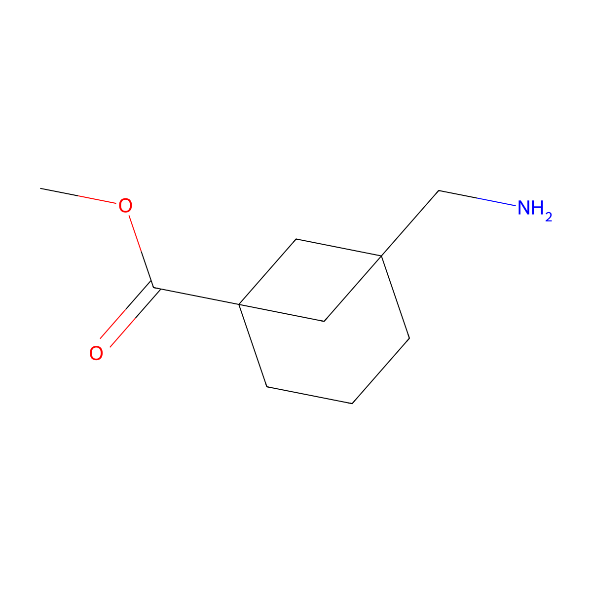 Methyl 5-(aminomethyl)norpinane-1-carboxylate molecular structure, CAS 2092599-30-7