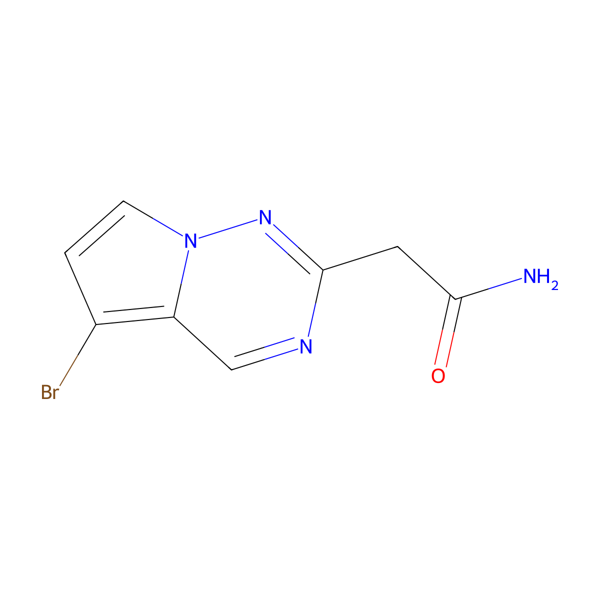 2-(5-Bromopyrrolo[2,1-f][1,2,4]triazin-2-yl)acetamide molecular structure, CAS 2092599-42-1